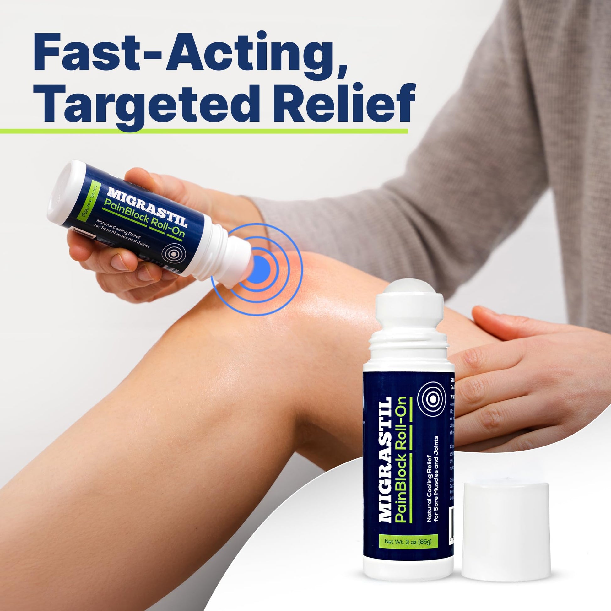 Basic Vigor Migrastil PainBlock Roll-On, 3 oz - Topical Roll-On for Muscle Aches, Cramps, Joint & Nerve Discomfort. Works Great on Shoulders, Neck, Feet, Knees, Legs, Back, Elbows, HIPS, Etc. Basic Vigor uk supplements