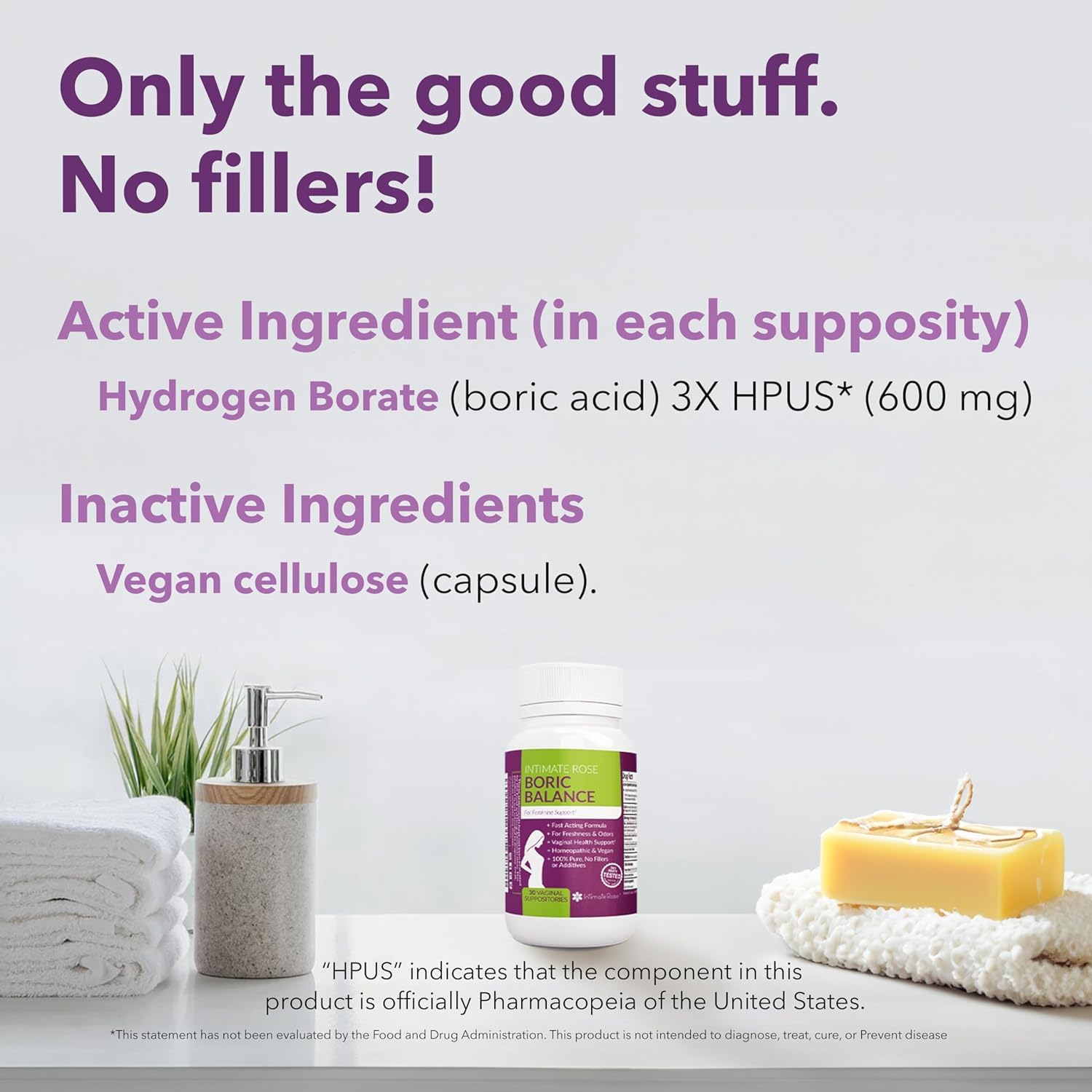 Intimate Rose Boric Acid Suppositories - Manages Odor - Promote pH Balance for Women Vaginal Intimate Rose uk supplements