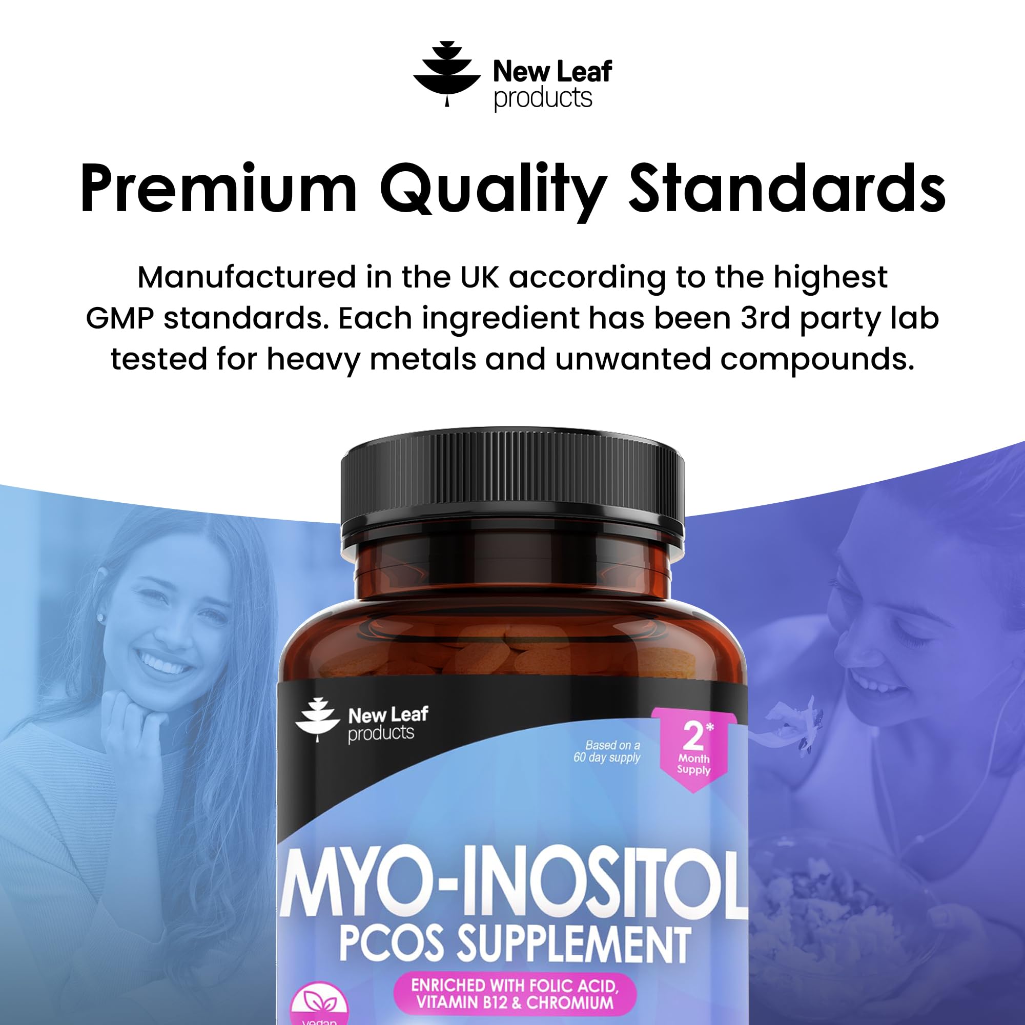 Myo-Inositol PCOS Supplement - Myo Inositol Tablets PCOS Supplement Enriched NEW LEAF PRODUCTS uk supplements