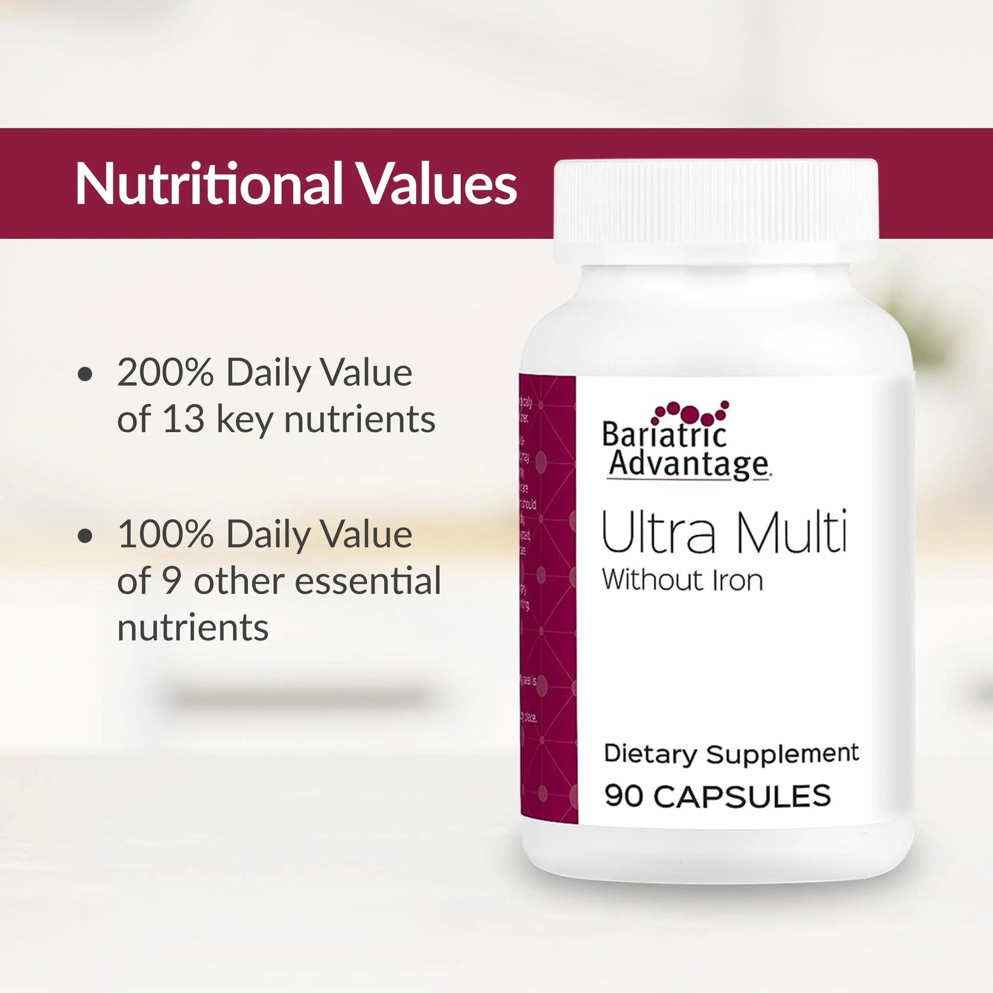 Bariatric Advantage Ultra Multi Without Iron, High Potency Daily Multivitamin for Bariatric Surgery Patients Bariatric Advantage uk supplements