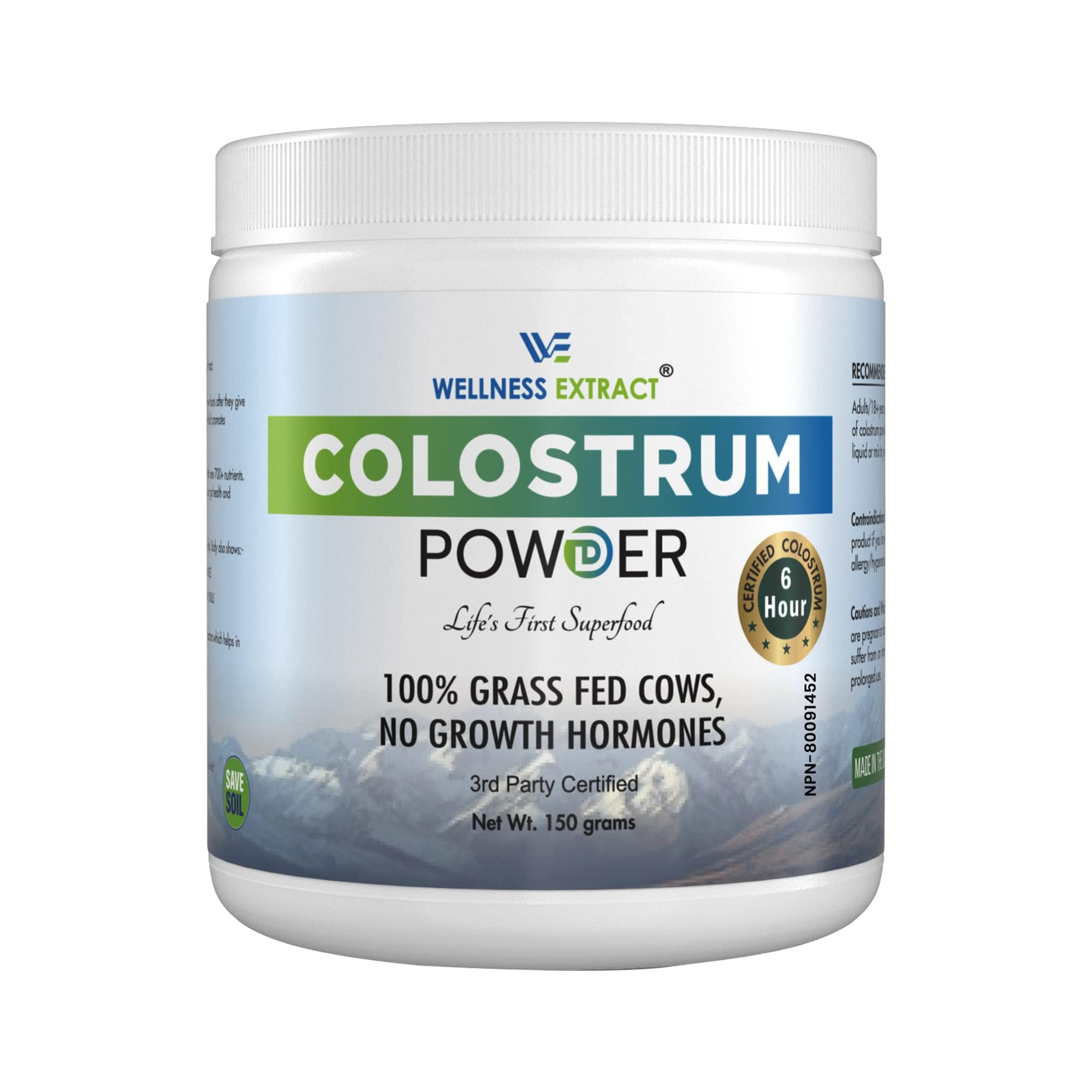 WELLNESS EXTRACT Bovine Colostrum Powder Rich in Protein & Lactoferrin- The True Certified Supplement for Immune Support, Gut Health, Muscle Growth - 150g WELLNESS EXTRACT uk supplements