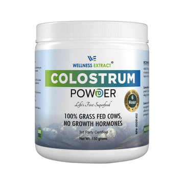 WELLNESS EXTRACT Bovine Colostrum Powder Rich in Protein & Lactoferrin- The True Certified Supplement for Immune Support, Gut Health, Muscle Growth - 150g WELLNESS EXTRACT uk supplements