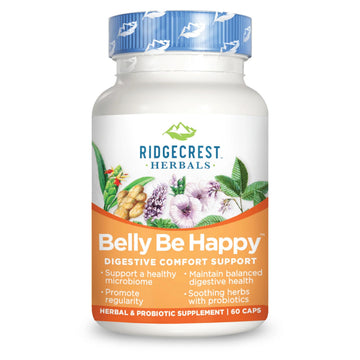 RidgeCrest Herbals Belly Be Happy - 60 Capsules - Digestive Comfort Support - Non-GMO RidgeCrest Herbals uk supplements