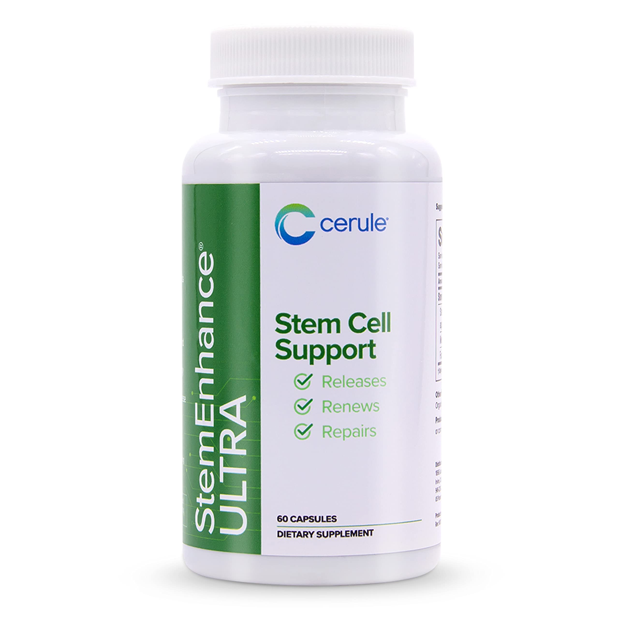 Cerule StemEnhance Ultra Natural Stem Cell Support Supplement – Freshwater Microalgae and Marine Macroalgae Extracts for Cellular Renewal, Immune Function, Energy, and Tissue Recovery – 60 Capsules Cerule uk supplements