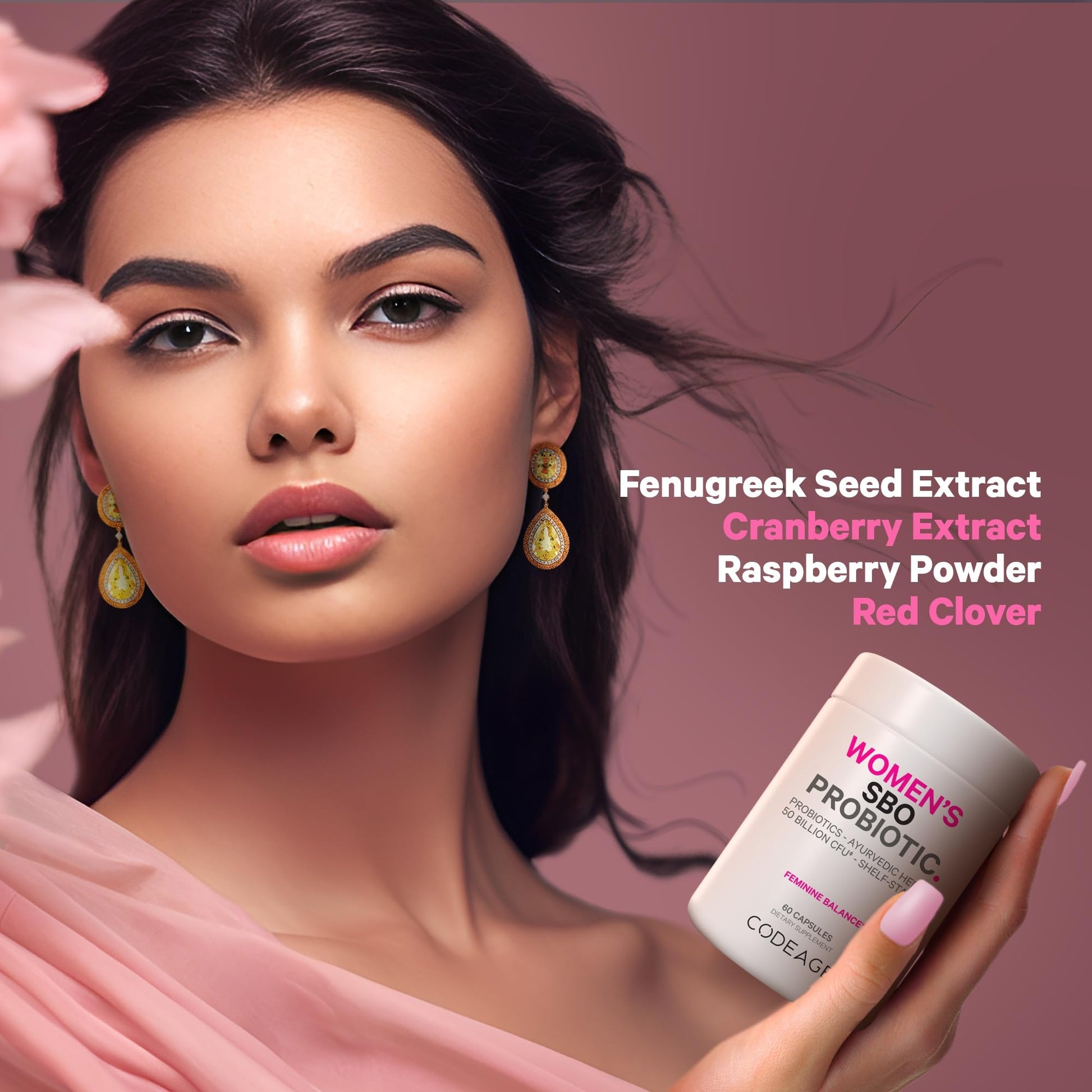 Codeage Women’s Probiotics Supplement - 50 Billion CFUs - SBO Probiotics & Prebiotics - Cranberries - Feminine Health - Fermented Botanical Blend, Whole Food Supplement - Vegan, Non-GMO - 60 Capsules Codeage uk supplements