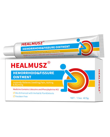 HEALMUSZ Hemorrhoid Fissure Ointment– Hemorrhoid Treatment and Hemorrhoid Cream with Lidocaine and Phenylephrine HCI for Fast Acting Relief of Pain, Swelling, Discomfort, and Itching(1.5 oz) HEALMUSZ uk supplements