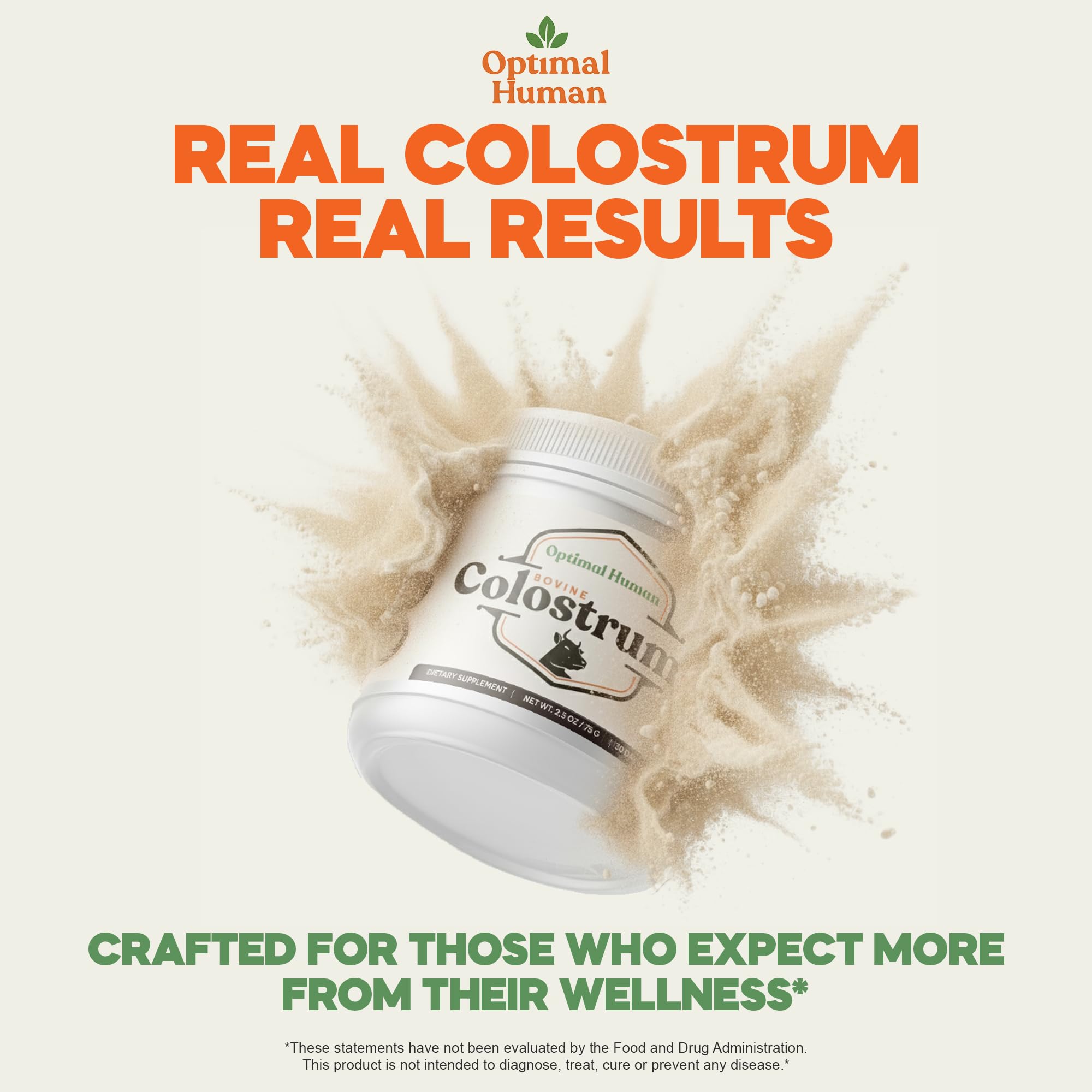 O H Optimal Human Bovine Colostrum Powder with Marshmallow Root – Gut & Immune Support Colostrum Supplement Capsules with IgG & Protein – Non-GMO, GMP Certified, Made in USA – Unflavored 30 Servings O H uk supplements