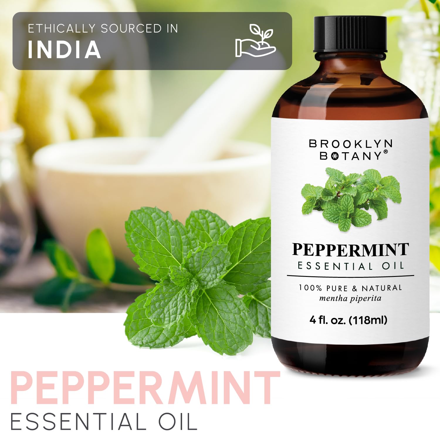 Brooklyn Botany Peppermint Essential Oil - Huge 4 Fl Oz - 100% Pure and Natural - Premium Grade Brooklyn Botany uk supplements