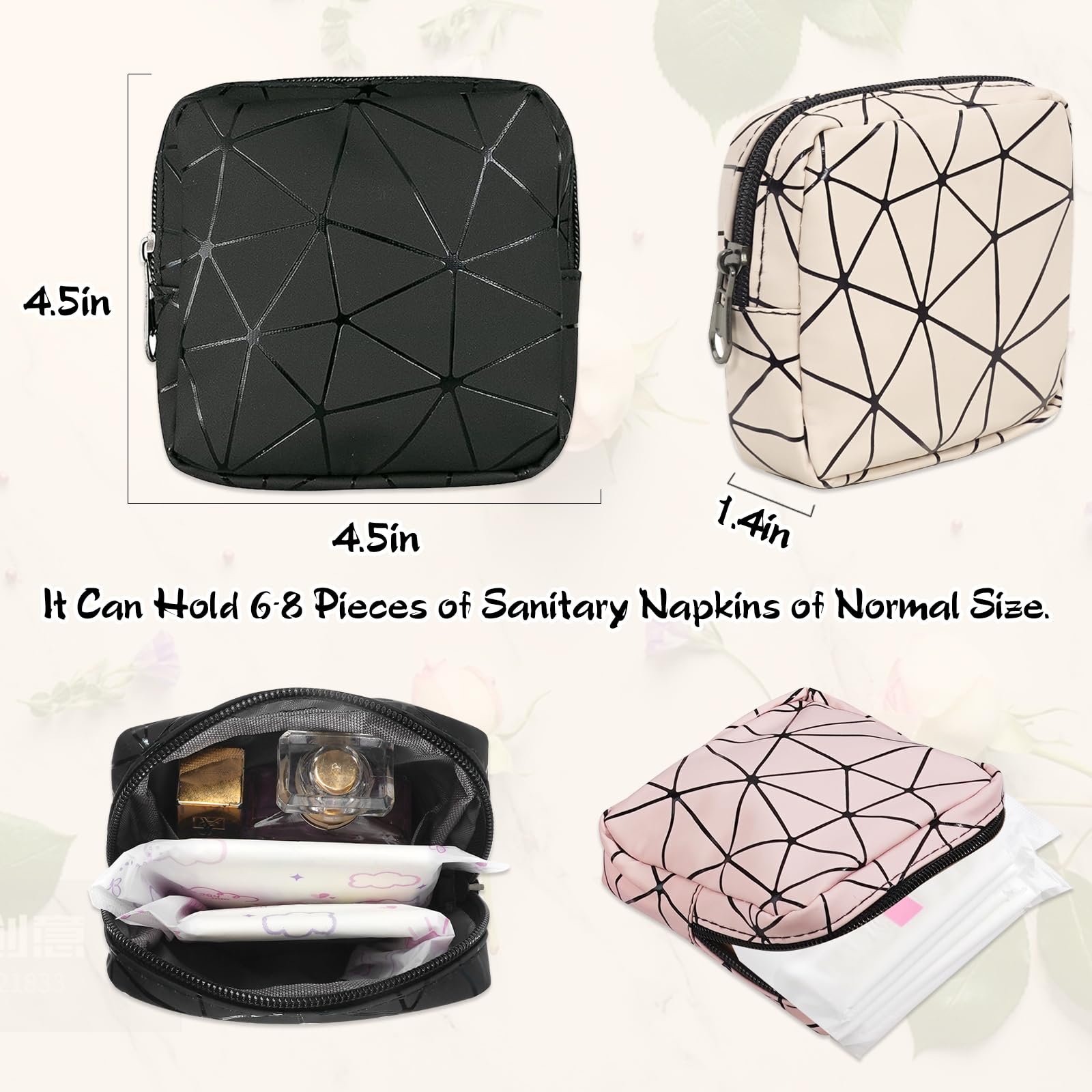Yazabai Sanitary Napkin Storage Bag Pouch 4PCS Pads and Tampons Bags Pouches Portable Yazabai uk supplements