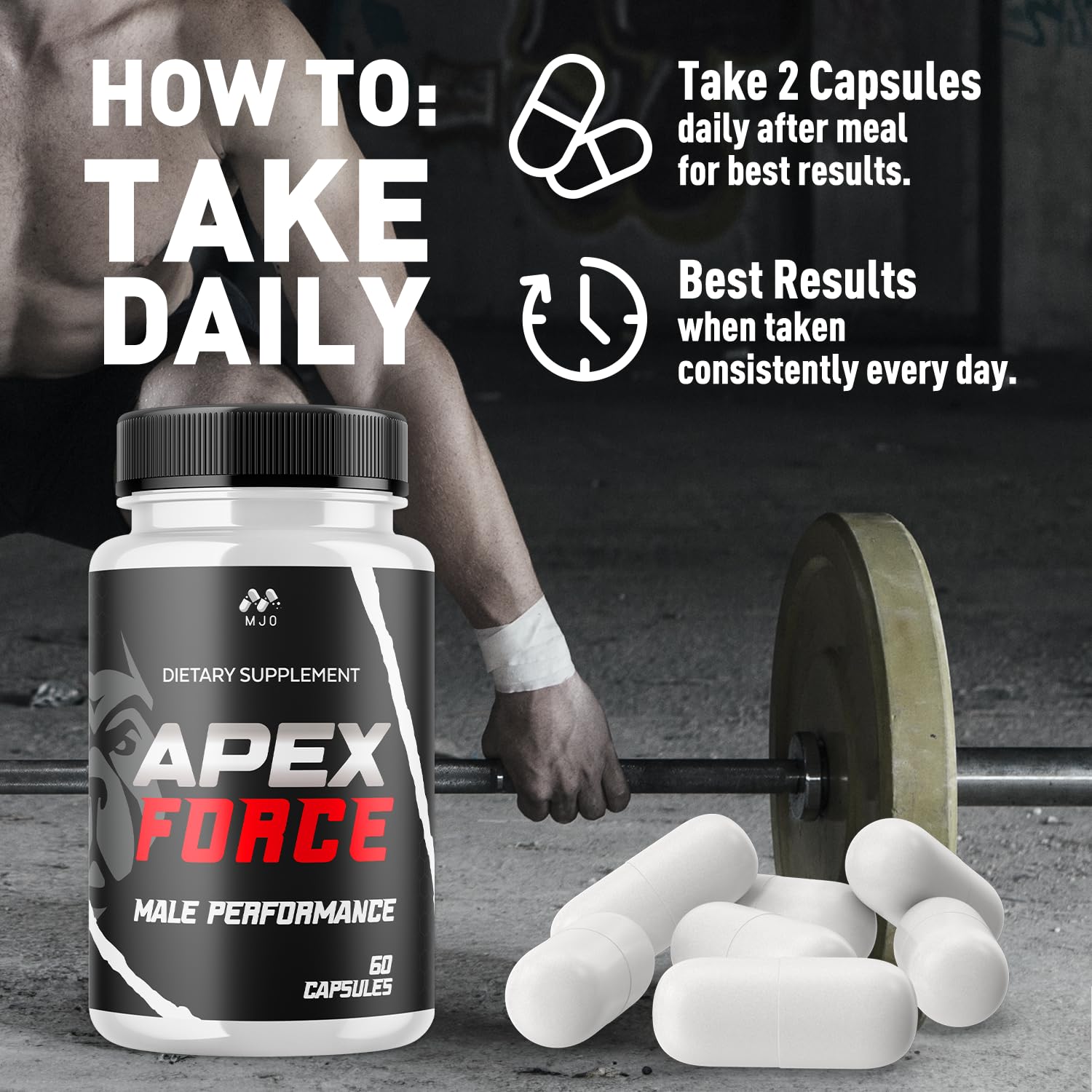 Apex Force Capsules, Official ApexForce Supplement Pills with All Natural Ingredients, Apex Force Maximum Strength Support with Premium Vitamins for Advanced Health & Overall Wellness (60 Capsules) MJO uk supplements