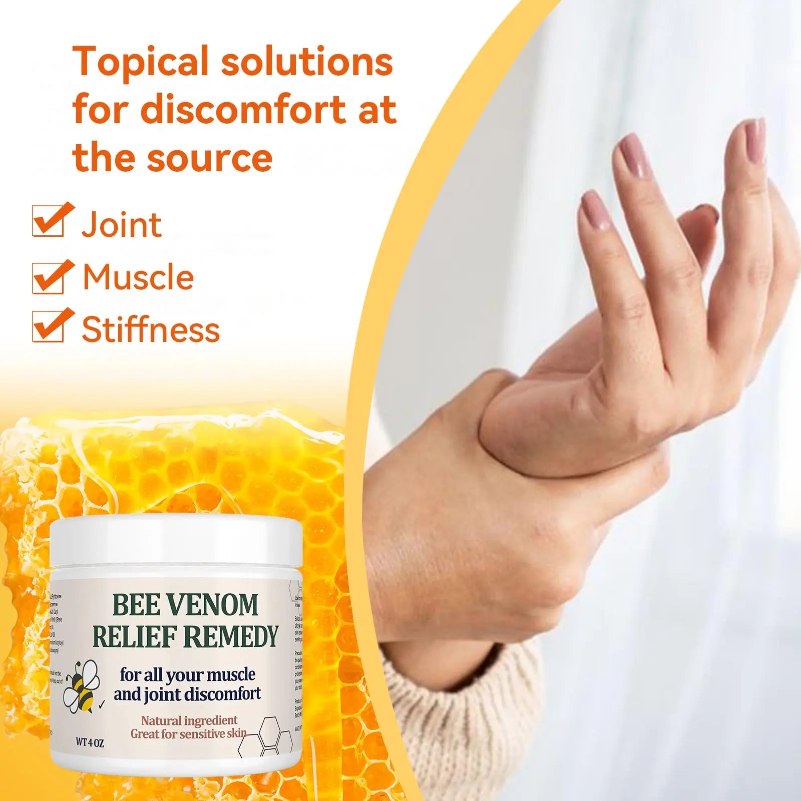 KOKOMAANE Bee Venom Muscle Cream, Maximum Strength Joint & Bone Soothing Ointment, for Shoulder, Back, Neck, Hands, Knuckle, Elbow, Feet, Leg, Knees, Ankle, Arthritis, Meniscus, for Adults, Elder KOKOMAANE uk supplements