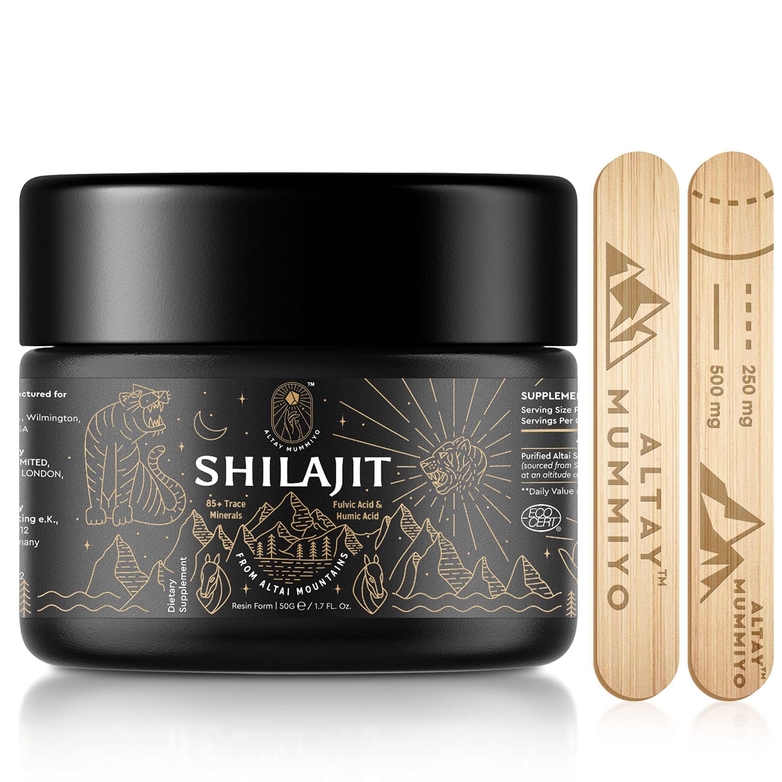 Shilajit Resin with Fulvic Acid & Trace Minerals, Original Siberian Pure Shilajit with 85+ Humic ALTAY MUMMIYO uk supplements