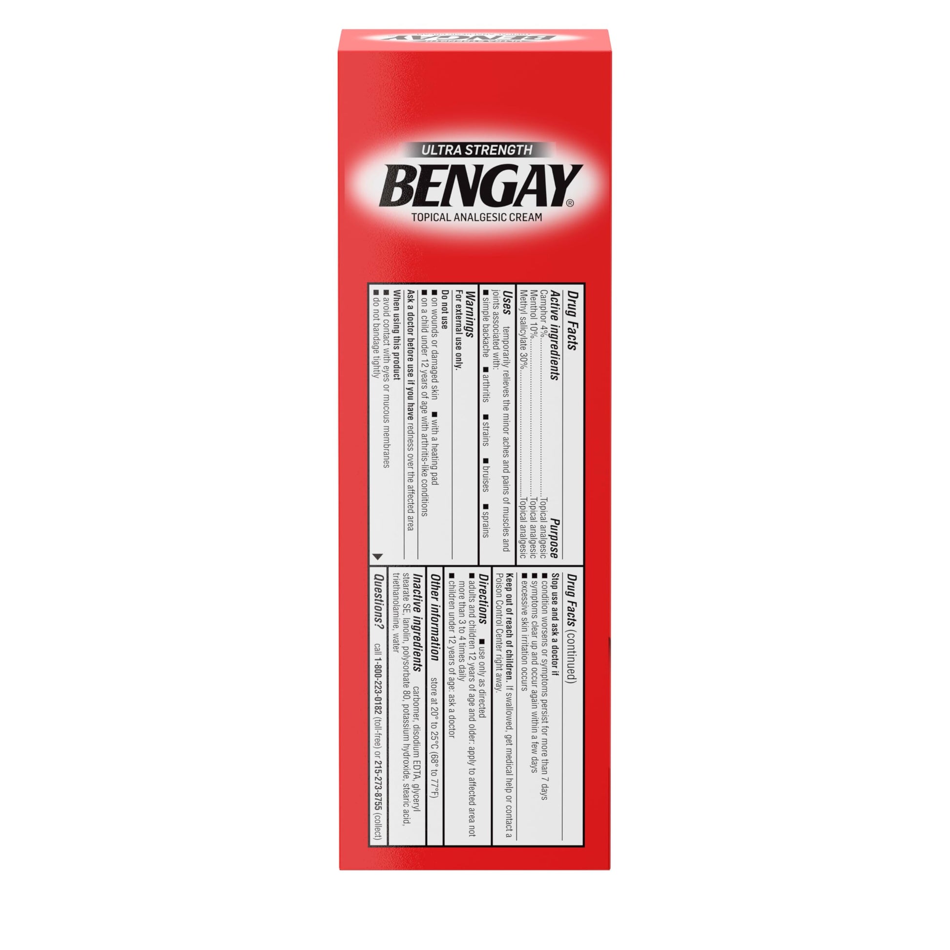 Bengay Ultra Strength Topical Pain Relief Cream, Non-Greasy Topical Analgesic for Minor Arthritis, Muscle, Joint and Back Pain, Camphor, Menthol and Methyl Salicylate, 4 OZ Bengay uk supplements