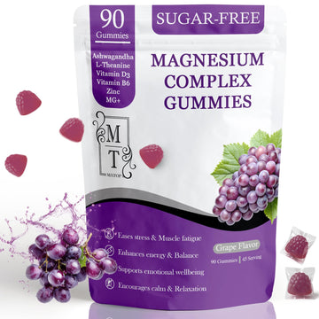 MATOP Magnesium Complex for Women Gummies - 8 in 1 Triple Magnesium Complex (Glycinate, Malate, Citrate) with L-Theanine, Ashwagandha, Vitamin D3, B6 & Zinc - Stress, Calm & Focus - 90 Vegan Gummies MATOP uk supplements