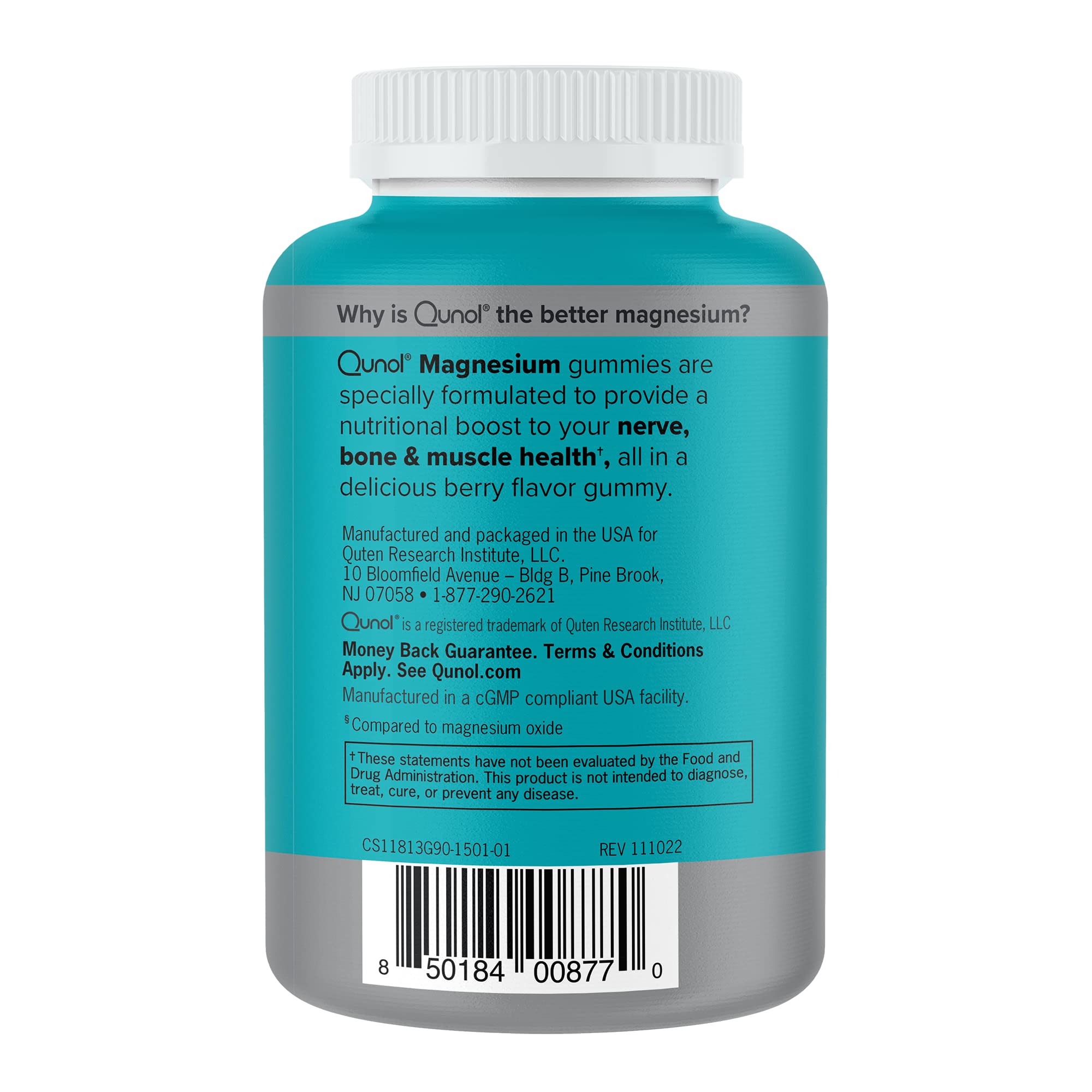 Qunol Magnesium Gummies for Adults, 200mg Elemental Magnesium (from 1,750mg Magnesium Citrate), High Absorption Magnesium Supplement, Supports Nerve, Bone and Muscle Health, Vegetarian, 90 Count Qunol uk supplements