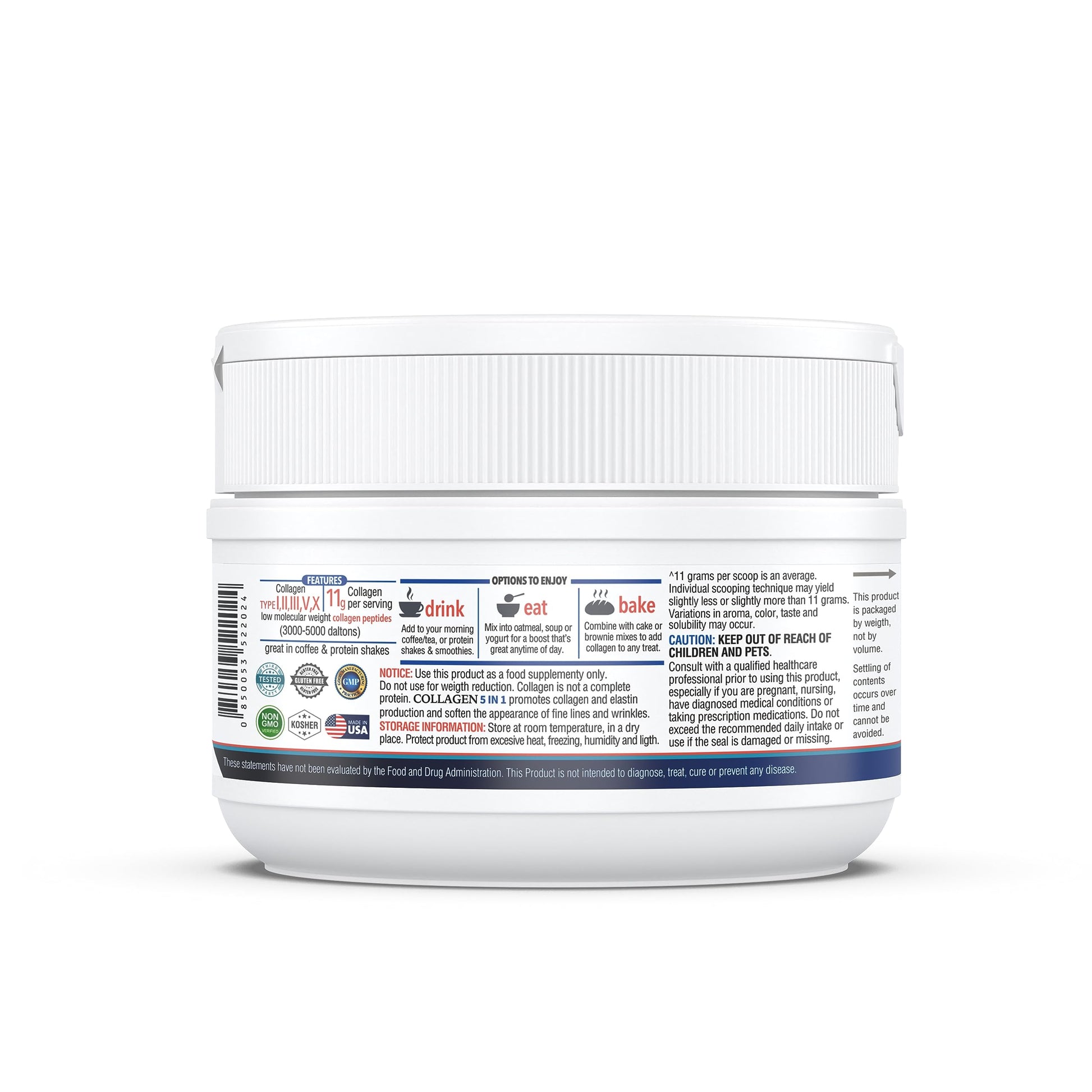 KAPPA NUTRITION Collagen Peptides Powder, 5 in 1 Multi-Collagen Advanced Complex with Hydrolyzed Collagen Peptides, Supports Skin, Hair, Nails, Joints & Bones / 30 Servings KAPPA NUTRITION uk supplements
