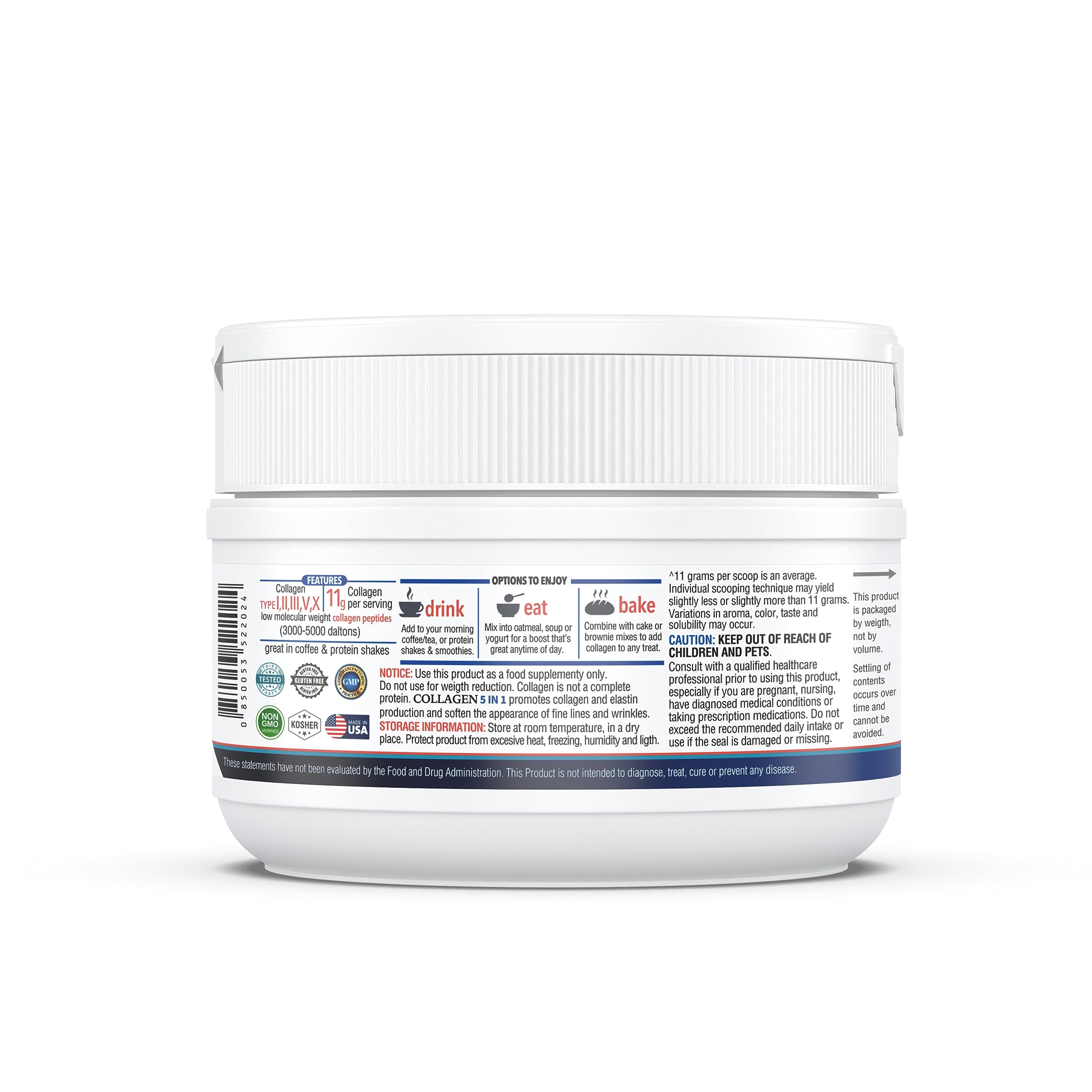 KAPPA NUTRITION Collagen Peptides Powder, 5 in 1 Multi-Collagen Advanced Complex with Hydrolyzed Collagen Peptides, Supports Skin, Hair, Nails, Joints & Bones / 30 Servings KAPPA NUTRITION uk supplements