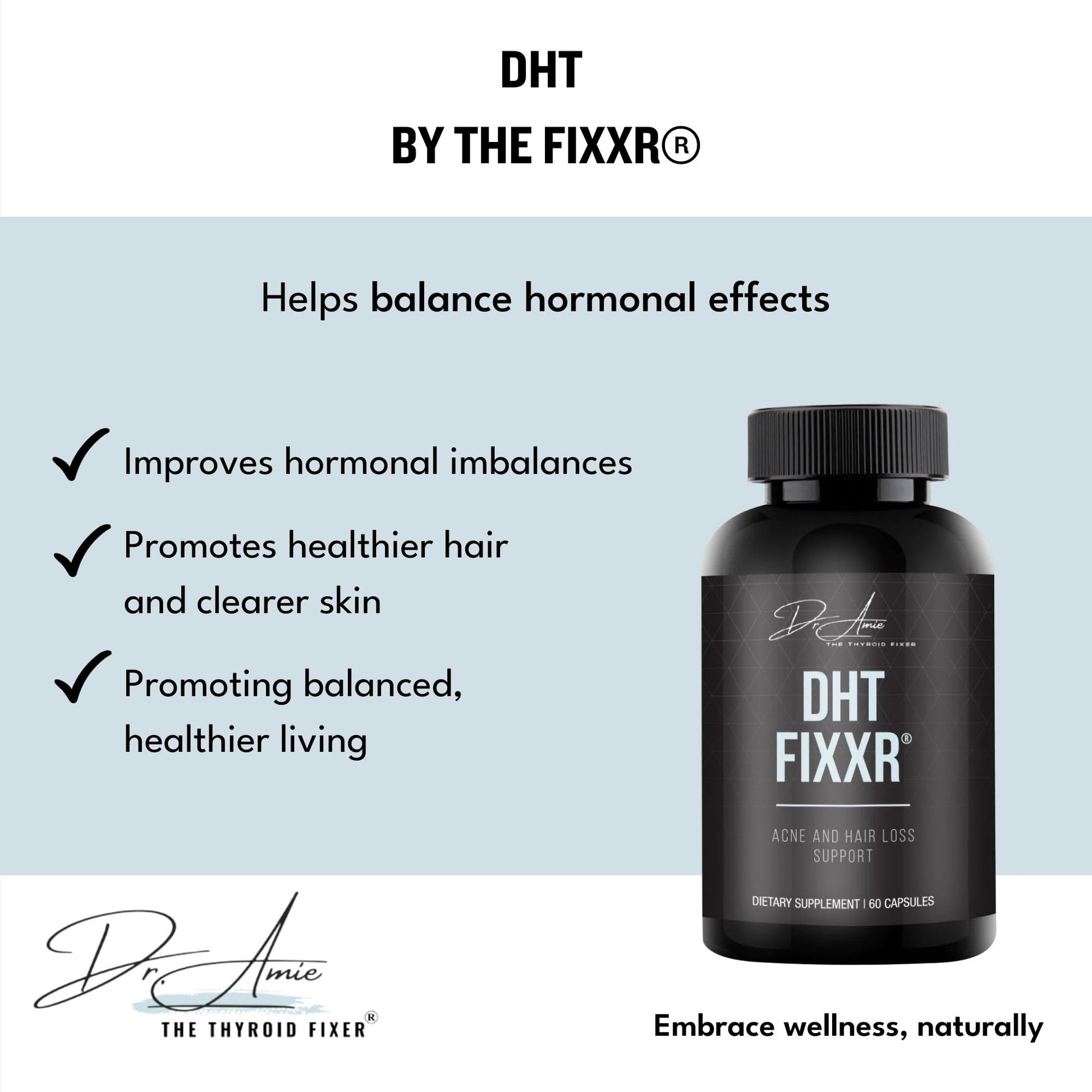 Fixxr DHT Support by Dr. Amie | with Saw Palmetto and Nettles | Acne and Hair Loss Support | 60 Capsules Fixxr uk supplements