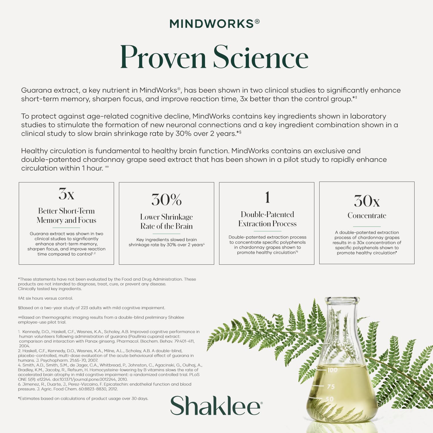 Shaklee MindWorks® - Brain Health Supplement for Brain Sharpness & Focus - Supported Nutrients & Extracts - Chardonnay Grape Seed Polyphenols, Guarana Extract, Vitamins B6, B12, Folate - 30 Tablets Shaklee uk supplements