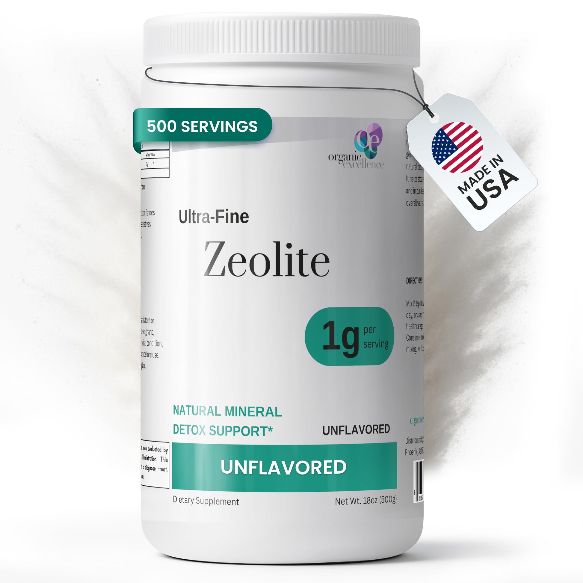 Organic Excellence Zeolite Clinoptilolite Powder – Pure Micronized Mineral Supplement – Supports Gut Health, Cleansing Support & Internal Balance – Non-GMO, Vegan – 500 Servings Organic Excellence uk supplements