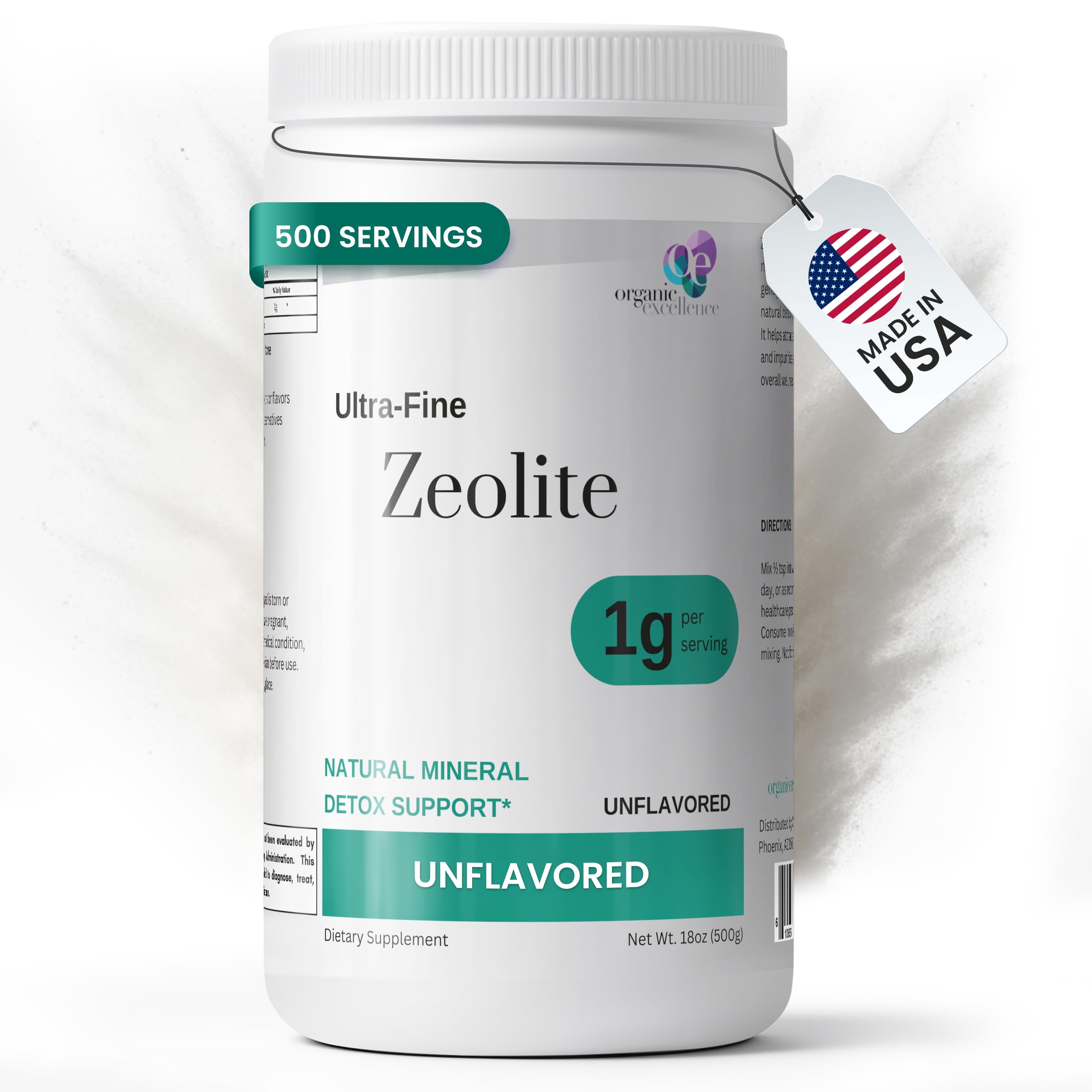 Organic Excellence Zeolite Clinoptilolite Powder – Pure Micronized Mineral Supplement – Supports Gut Health, Cleansing Support & Internal Balance – Non-GMO, Vegan – 500 Servings Organic Excellence uk supplements