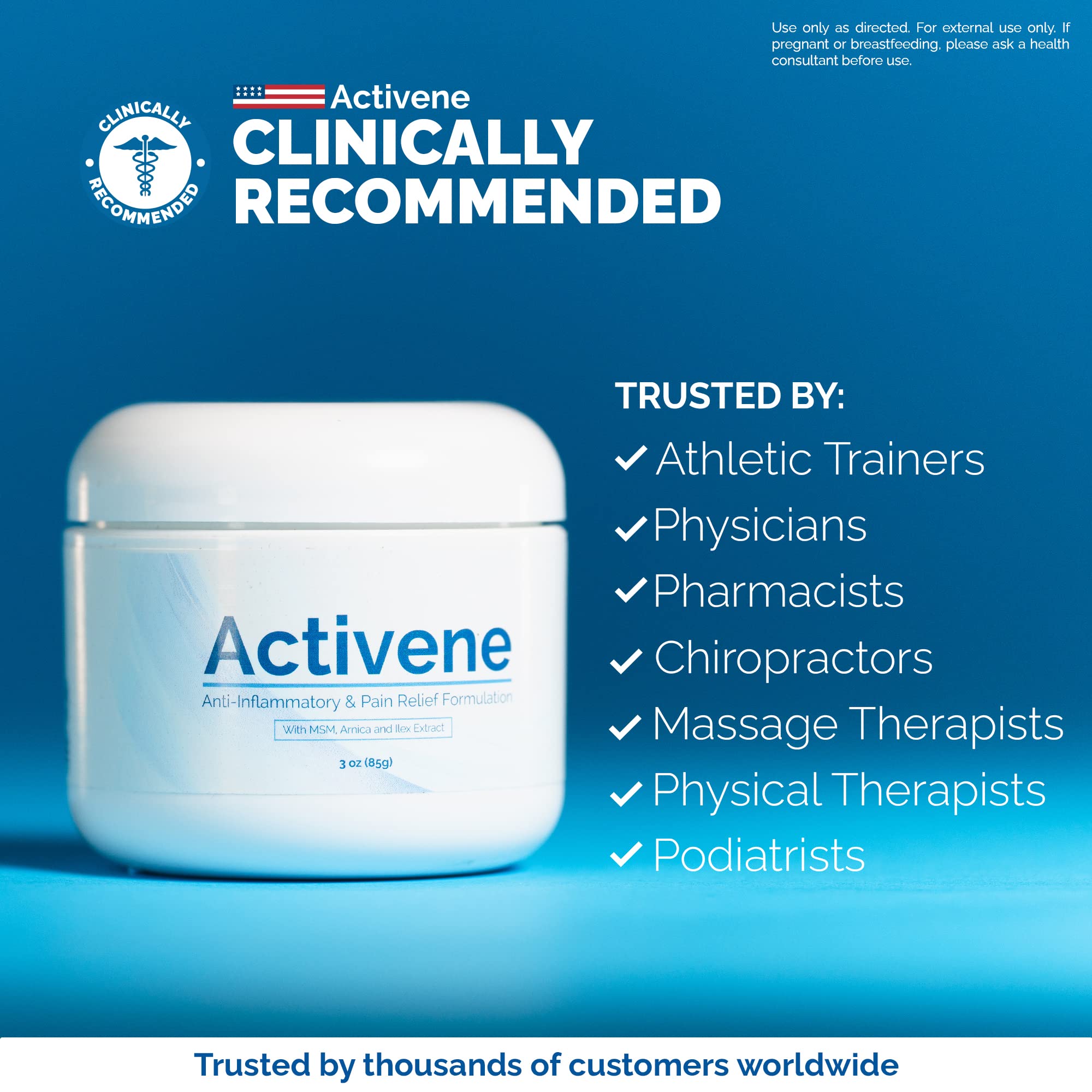 Activene Pain Relief Cream - Anti Inflammatory formulation with Powerful Arnica, Menthol & MSM for Joints, Tendons & Muscles. Chosen by Sufferers of Arthritis, Knee, Shoulder, Neck, Back & Other Pains Activene uk supplements