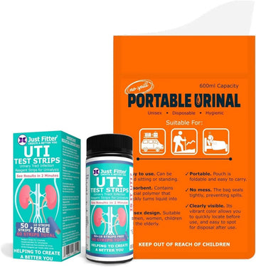 UTI Kit – UTI Test Strips with Emergency Urination Support Bags, 60 Urinary Tract Infection Test Strips with 6 Portable Disposable Urine Bags, Home Urinalysis Test for Leukocytes & Nitrites Just Fitter uk supplements
