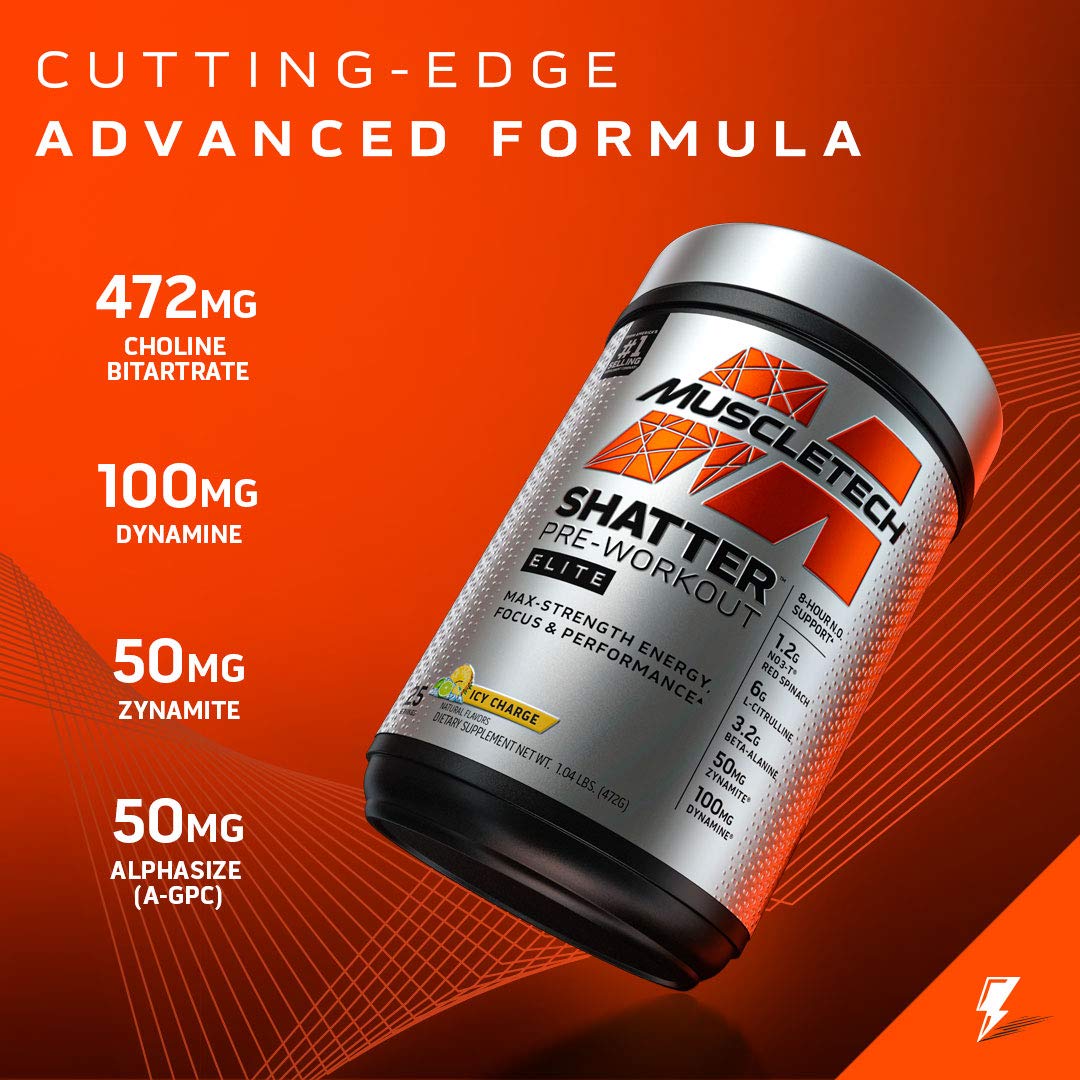 Pre Workout for Men & Women | MuscleTech Shatter Elite Pre-Workout | Preworkout Energy MuscleTech uk supplements