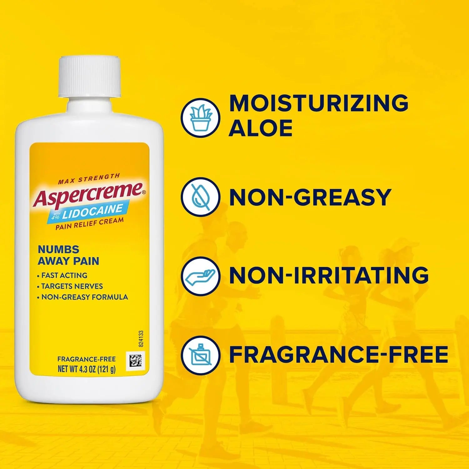 Aspercreme Max Strength Lidocaine Pain Relief Dry Spray 4 oz. Odor Free with Lidocaine Maximum Strength Pain Relief Cream, 4.3 Oz Aspercreme uk supplements