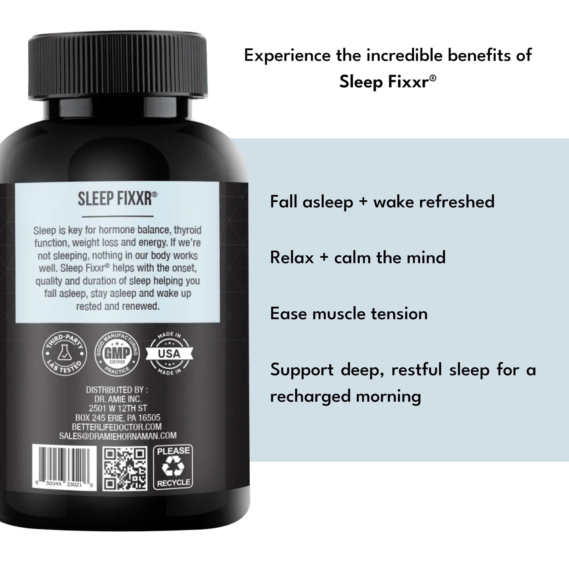 Fixxr Sleep Support by Dr. Amie | with Melatonin, Inositol, and Magnesium | 30 Day Supply, 60 Capsules Fixxr uk supplements