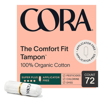 Cora 100% Organic Cotton Non-Applicator Tampons | Ultra-Absorbent, Unscented, Natural, Non-Toxic Cora uk supplements