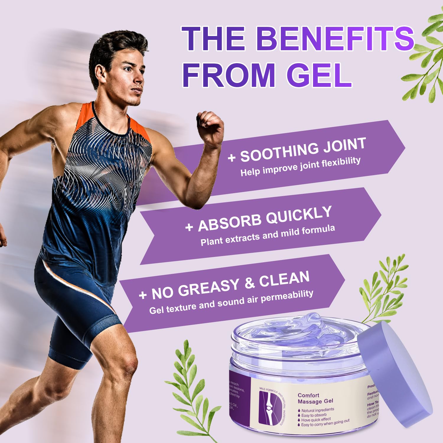 Kresin Joint Comfort Purple Gel, Kresin Joint Comfort Massage Gel, Soothes Discomfort for Neck, Back, Knees, Lumbar, and Feet, Absorb Quickly and Non-Greasy, 1.76 OZ, Violet Josmon uk supplements