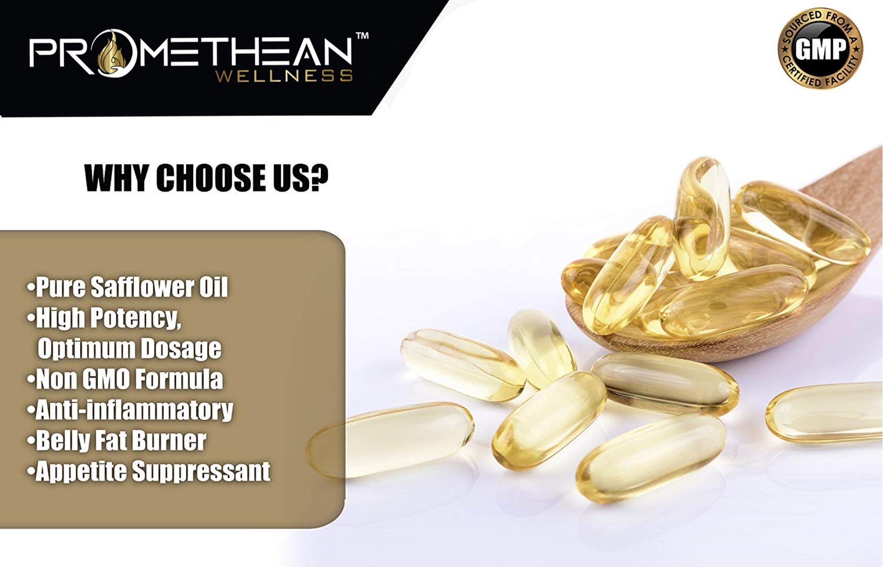 Vegan CLA Pro 2000 mg Pure Premium CLA Safflower Oil Conjugated Linoleic Acid Best Promethean Wellness uk supplements