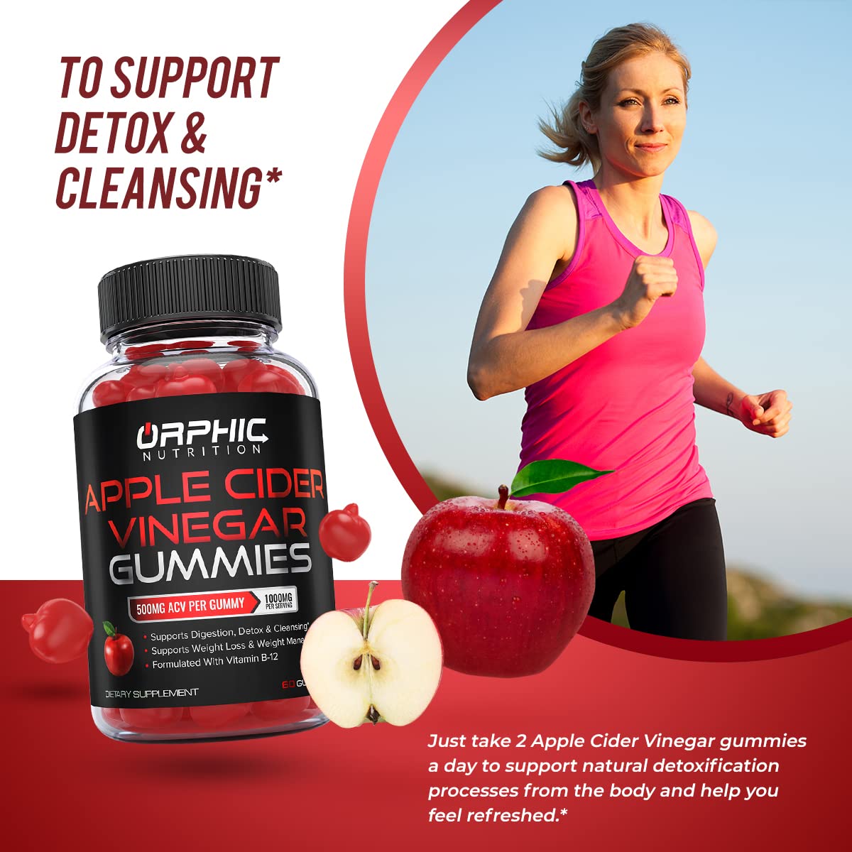 Apple Cider Vinegar Gummies - 1000mg - Formulated to Support Weight ORPHIC NUTRITION uk supplements