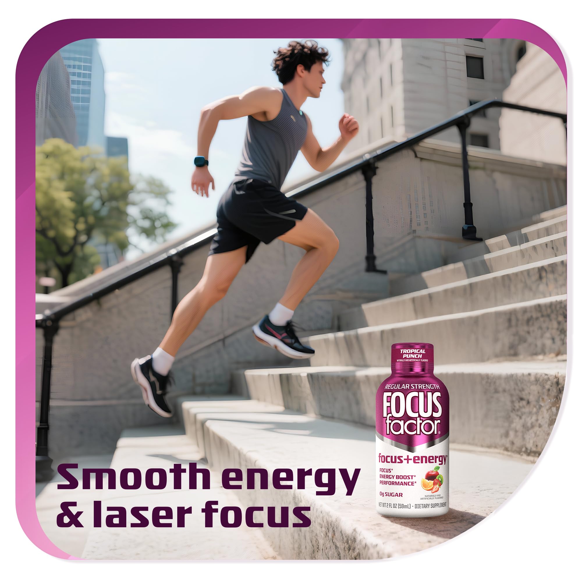 Focus Factor Focus + Energy Shots - 12 x 2oz Bottles (Tropical Punch Flavor) - Powered by Nootropics with Caffeine, L-Theanine, Ginkgo, Bacopa, L-Tyrosine, Alpha GPC Focus Factor uk supplements