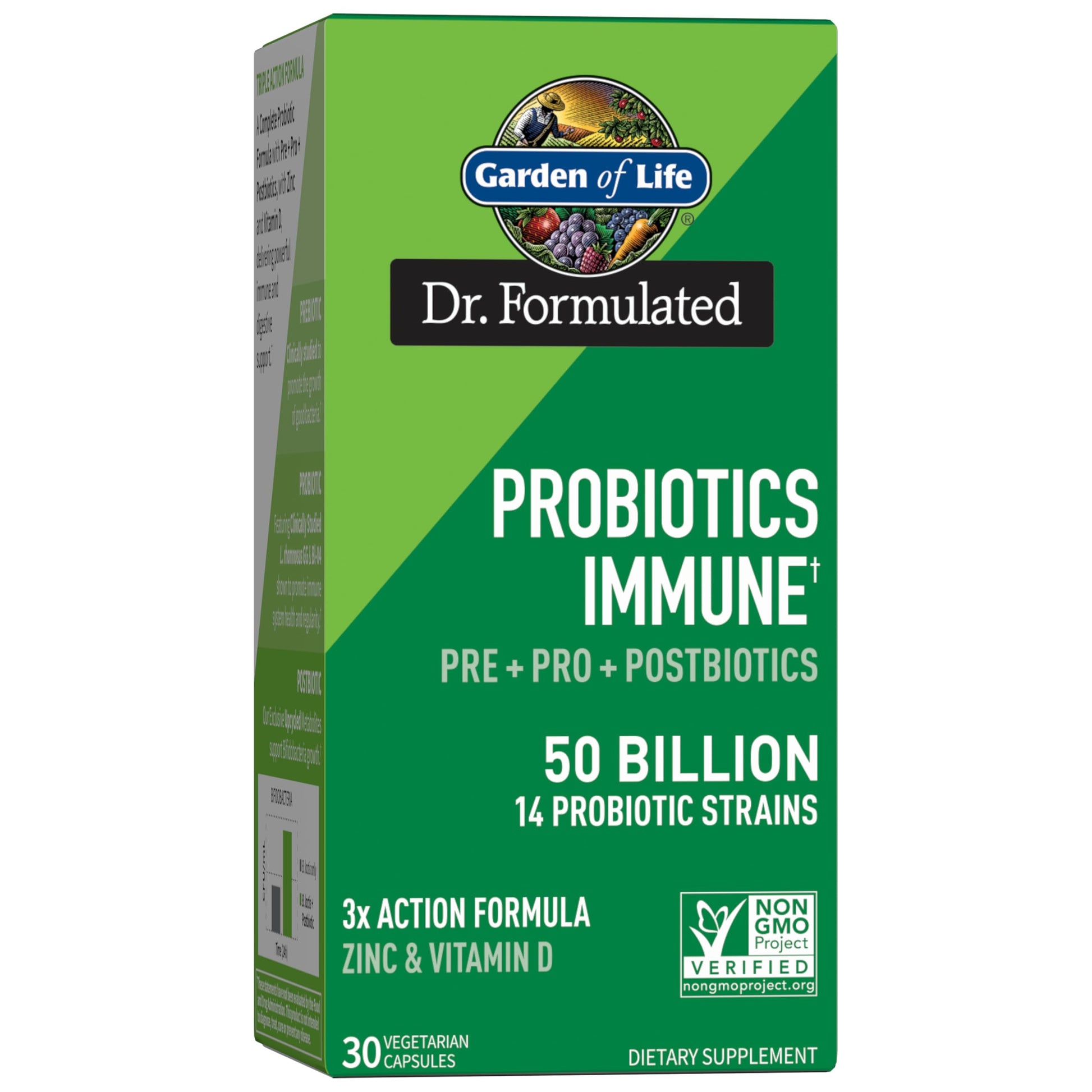 Garden of Life Dr. Formulated Pre, Post & Probiotics Immune Support with Prebiotics & Postbiotics – 50 Billion CFU, Gut & Digestive Health Support, Zinc & Vitamin D3, Vegan, 30 Day Supply Garden of Life uk supplements