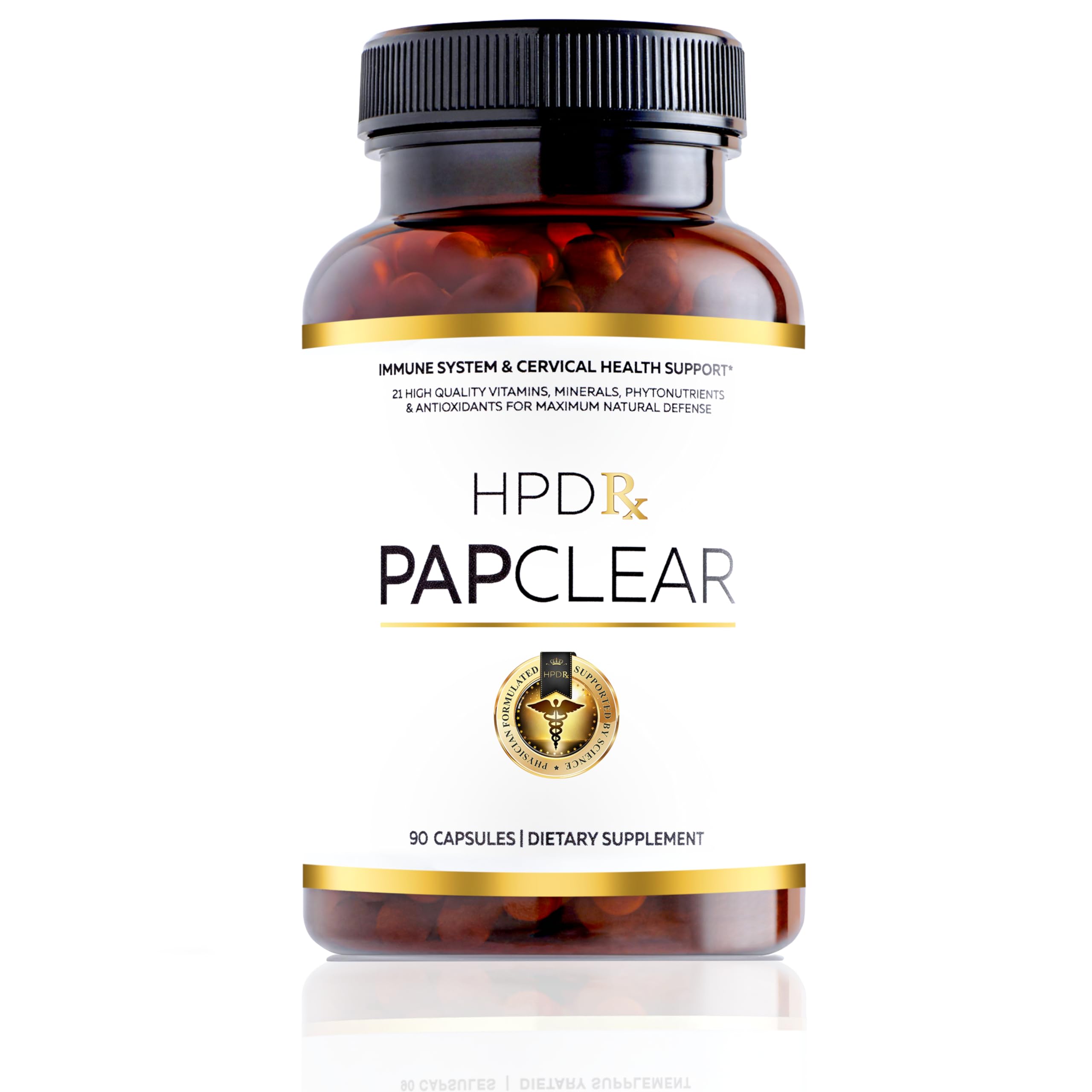 PAPCLEAR Physician Formulated | All Natural Immune Support Supplement | Advanced Powerful Immunity Booster | 21 Vitamins & Nutrients with Organic Shiitake Mushroom & Lycopene | 90 Capsules | Pack of 1 HPD Rx uk supplements