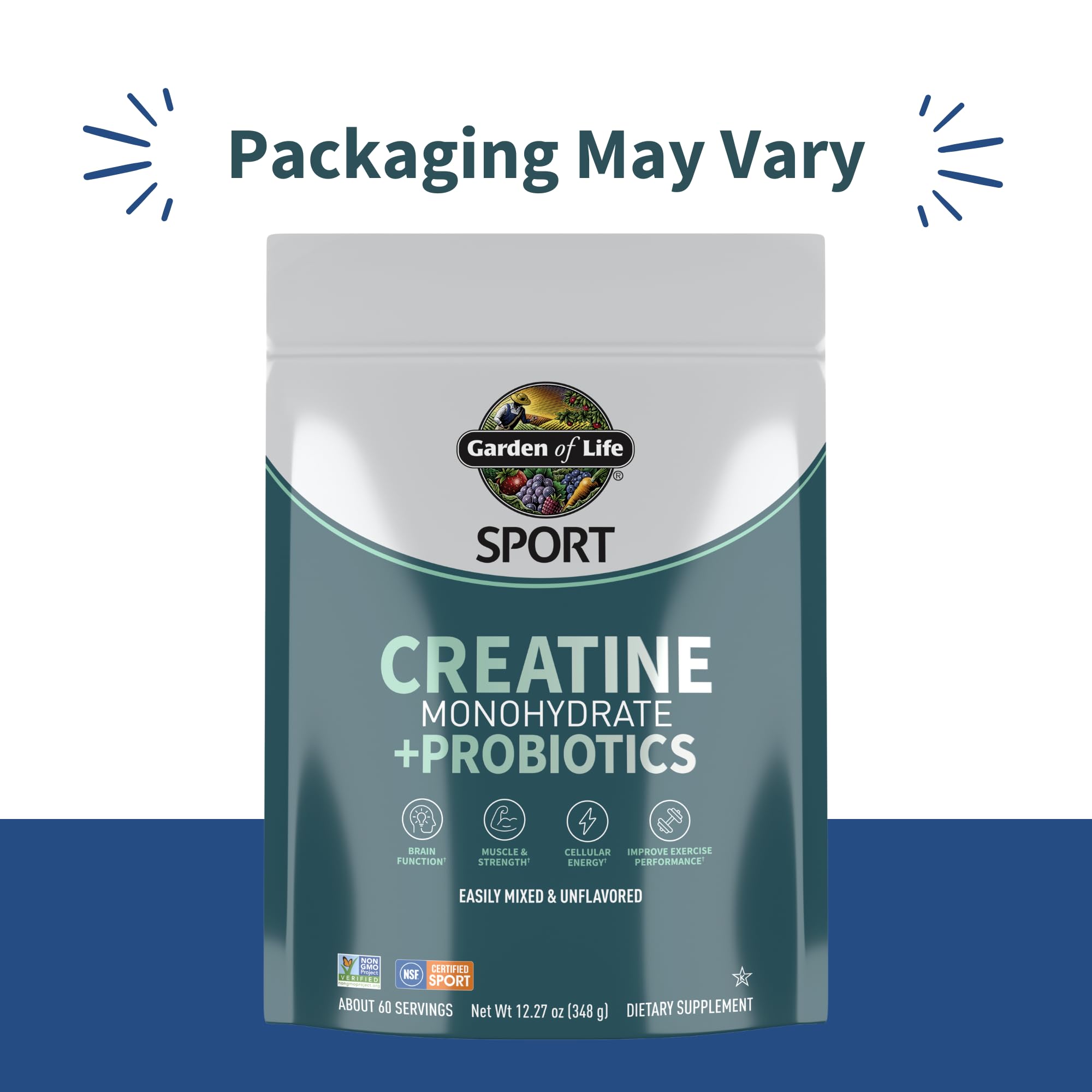 Creatine Monohydrate Powder for Women and Men by Garden of Life, Micronized Pre Workout with Probiotics for Muscle, Strength, Performance, Sport Amino Energy, Garden of Life uk supplements