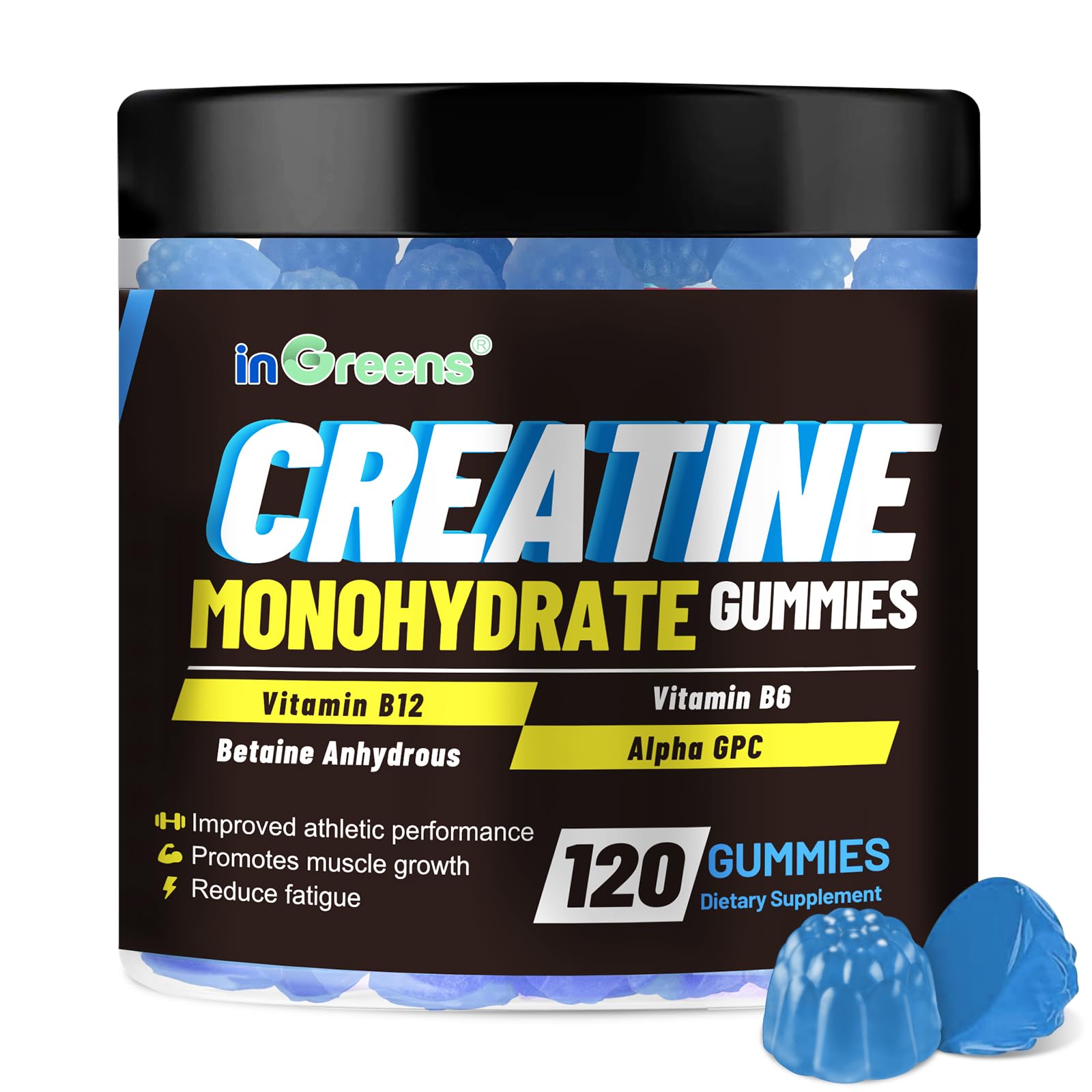 inGreens Creatine Monohydrate Gummies 6g for Men & Women 120 Count inGreens uk supplements