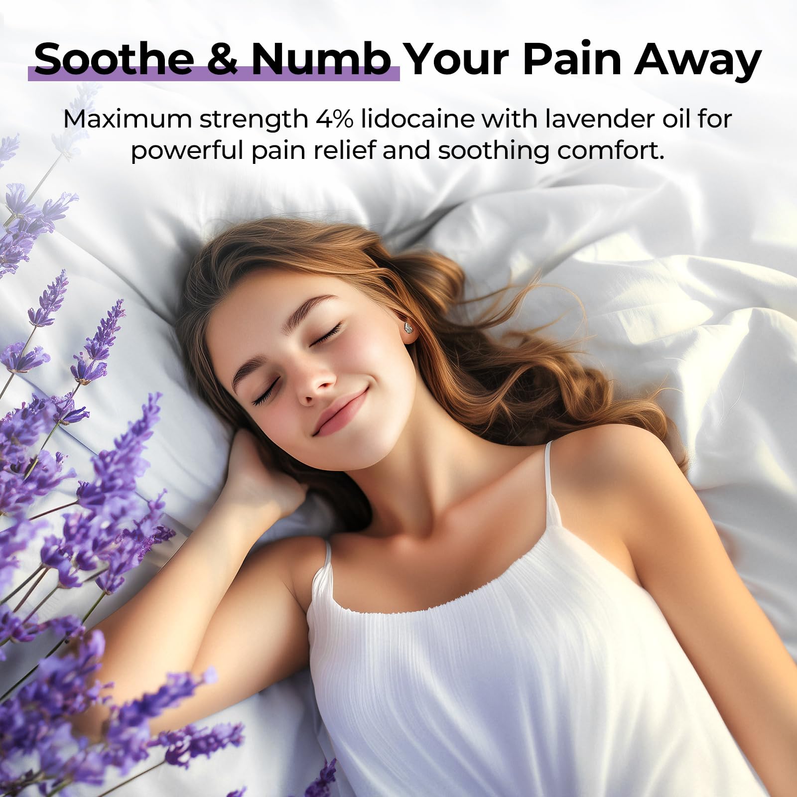 AUVON Max Strength Lidocaine Pain Relief Roll-On with Lavender Essential Oil, No Mess Applicator, Quick Absorbing to Numb & Soothe Pain Relief for Knees, Shoulders, 2.5 Oz, 2 Packs AUVON uk supplements