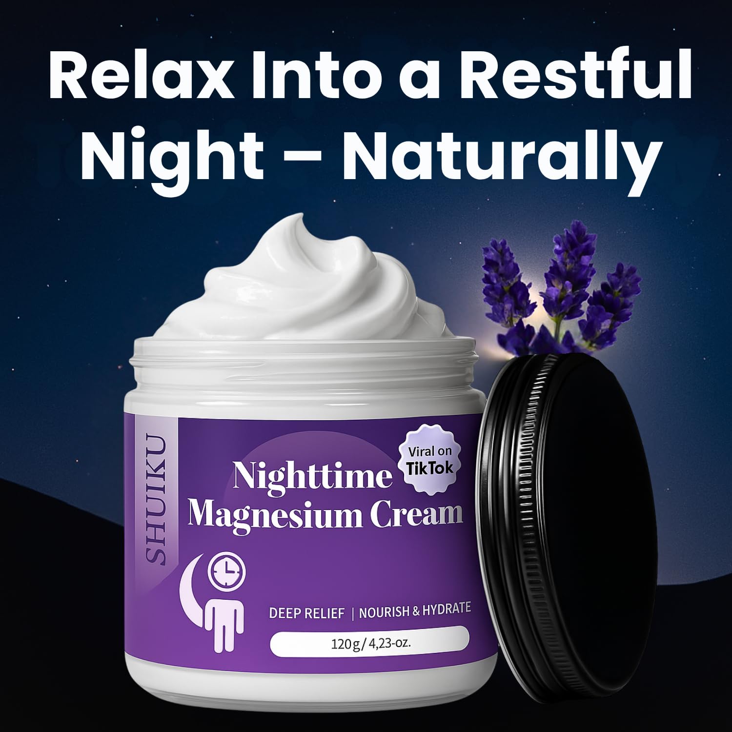 Magnesium Lotion for Sleep & Calm, Topical Magnesium Cream for Relaxation, Nightly Calm, Better Sleep, and for Leg Cramps & Pain SHUIKU uk supplements