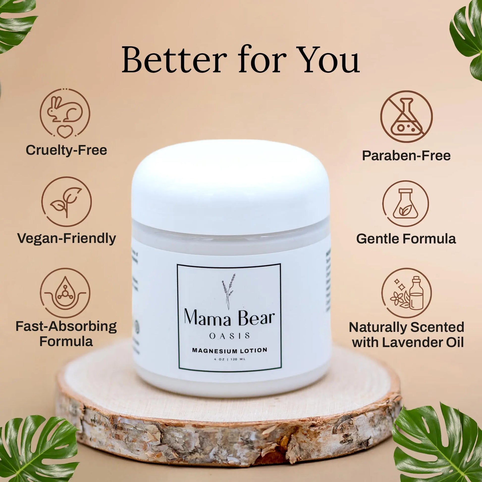 Mama Bear Oasis Lotion - Magnesium Cream - Lavender Magnesium Lotion for Foot, Hands, Legs, Toes Includes Arnica, Vitamin B6, Aloe Vera, MSM (Pack of 2) Mama Bear Oasis uk supplements