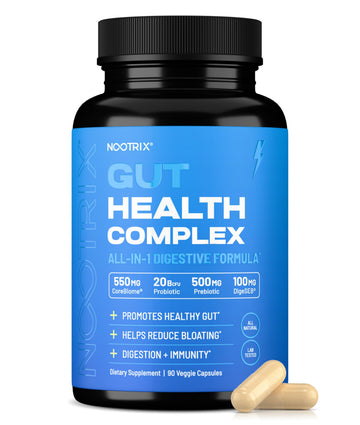 Nootrix Health Complex Supplement | Probiotics for Gut Health, Colon Cleanse & Bloating Relief | Promotes Healthy Digestion | Digestive Enzymes, Postbiotics & Prebiotics | 90 Capsules Nootrix uk supplements