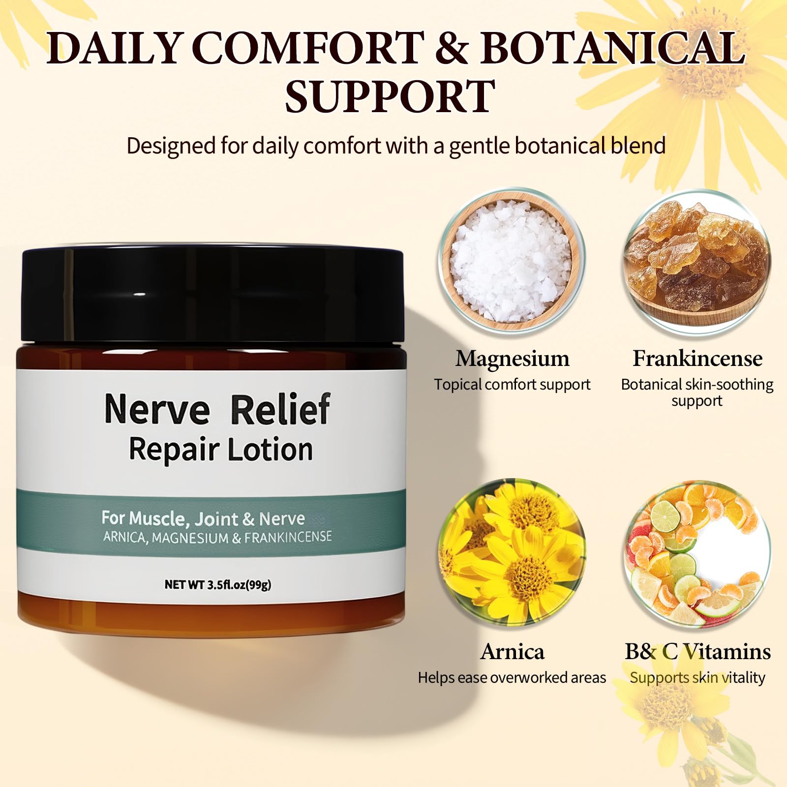 2 Pcs Nerve Relief Repair Lotion Cream, Neuropathy Lotion with Arnica & Magnesium for Knee, Lumbar, Neck, for Joint, 3.5 fl oz Aus Healthcare uk supplements