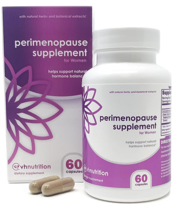 VH Nutrition Perimenopause Supplement for Women | Hot Flash, Mood, and Menstruation Cycle Support | 100% Herbal Formula: Black Cohosh, Vitex, & Shatavari. No Additives, or Fillers VH Nutrition uk supplements