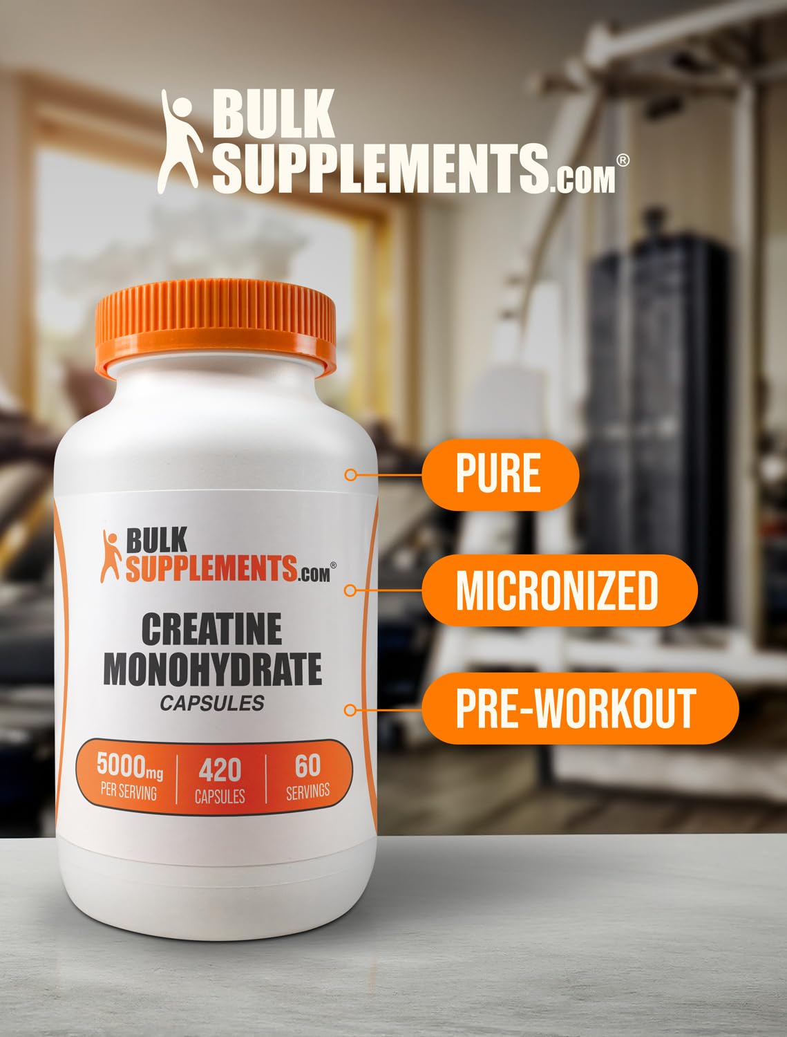 BULKSUPPLEMENTS.COM Creatine Monohydrate Capsules - Micronized Creatine Monohyd BULKSUPPLEMENTS.COM uk supplements