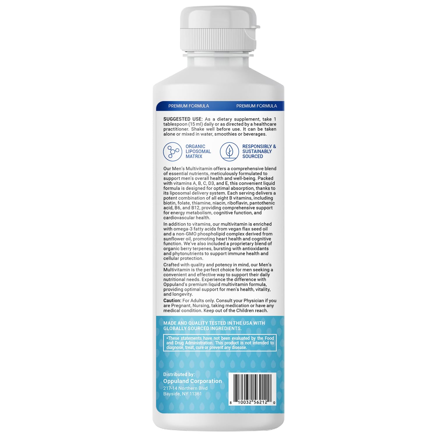 oppuland - Men's Multivitamin - Liquid Supplement - Liposomal Delivery - Daily Multi Vitamin with Biotin B Complex Omega-3 - Hair & Nail Support Vitamin oppuland uk supplements