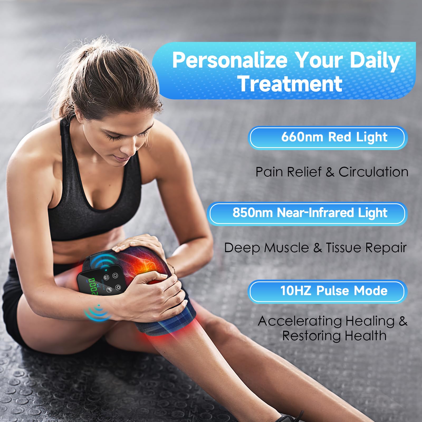 Red Light Therapy Knee Brace: Pain Relief Infrared Heating Pad 72 LED Heat Lamp Pain Relief Astarexin uk supplements