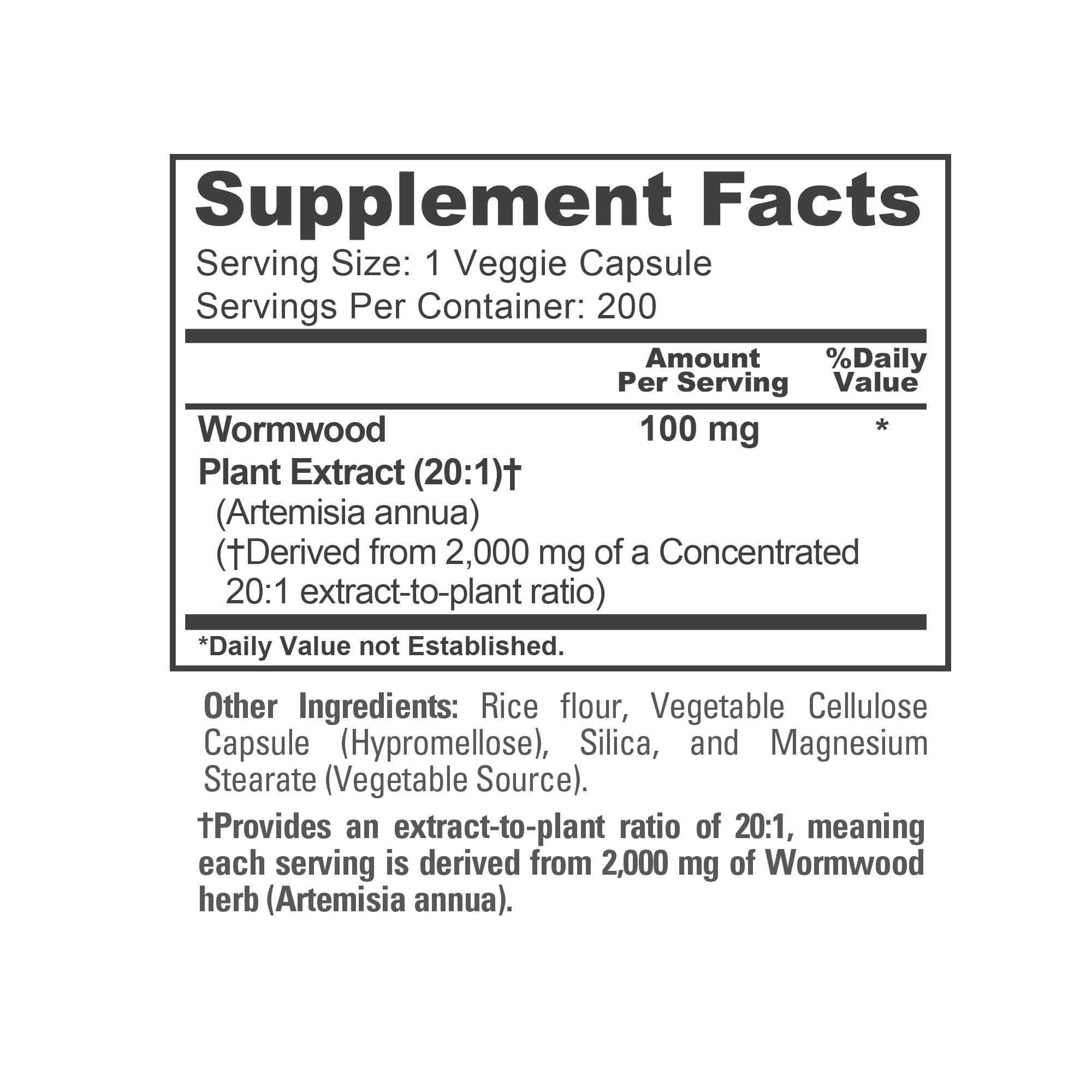 NusaPure Wormwood Capsules 2000mg | Artemisia Annua Herb | 200 Count | Non-GMO & Vegan Supplement NusaPure uk supplements