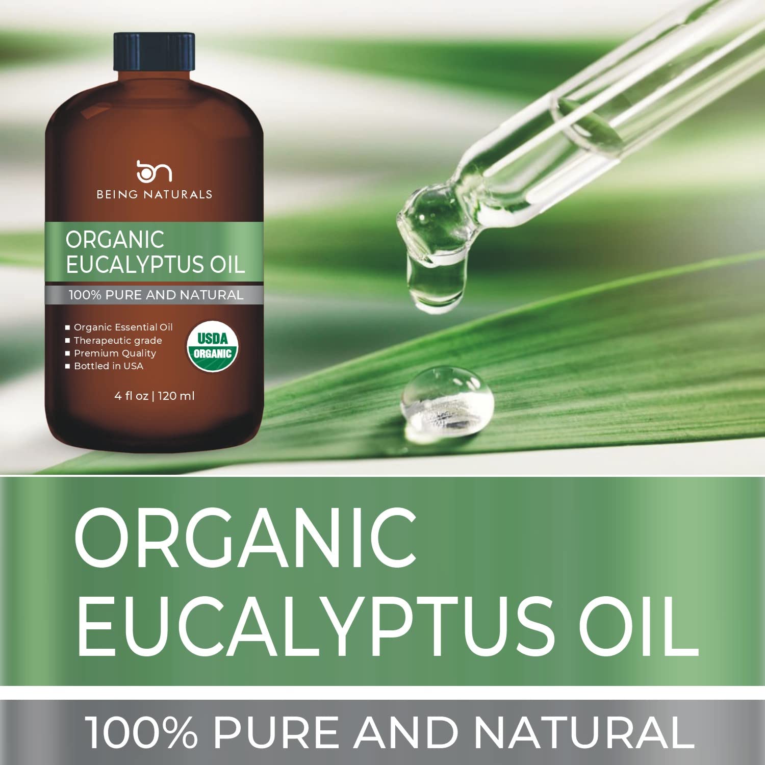 Organic Eucalyptus Essential Oil - Huge 4 FL OZ - 100% Pure & Natural – Premium Natural Oil Being Naturals uk supplements
